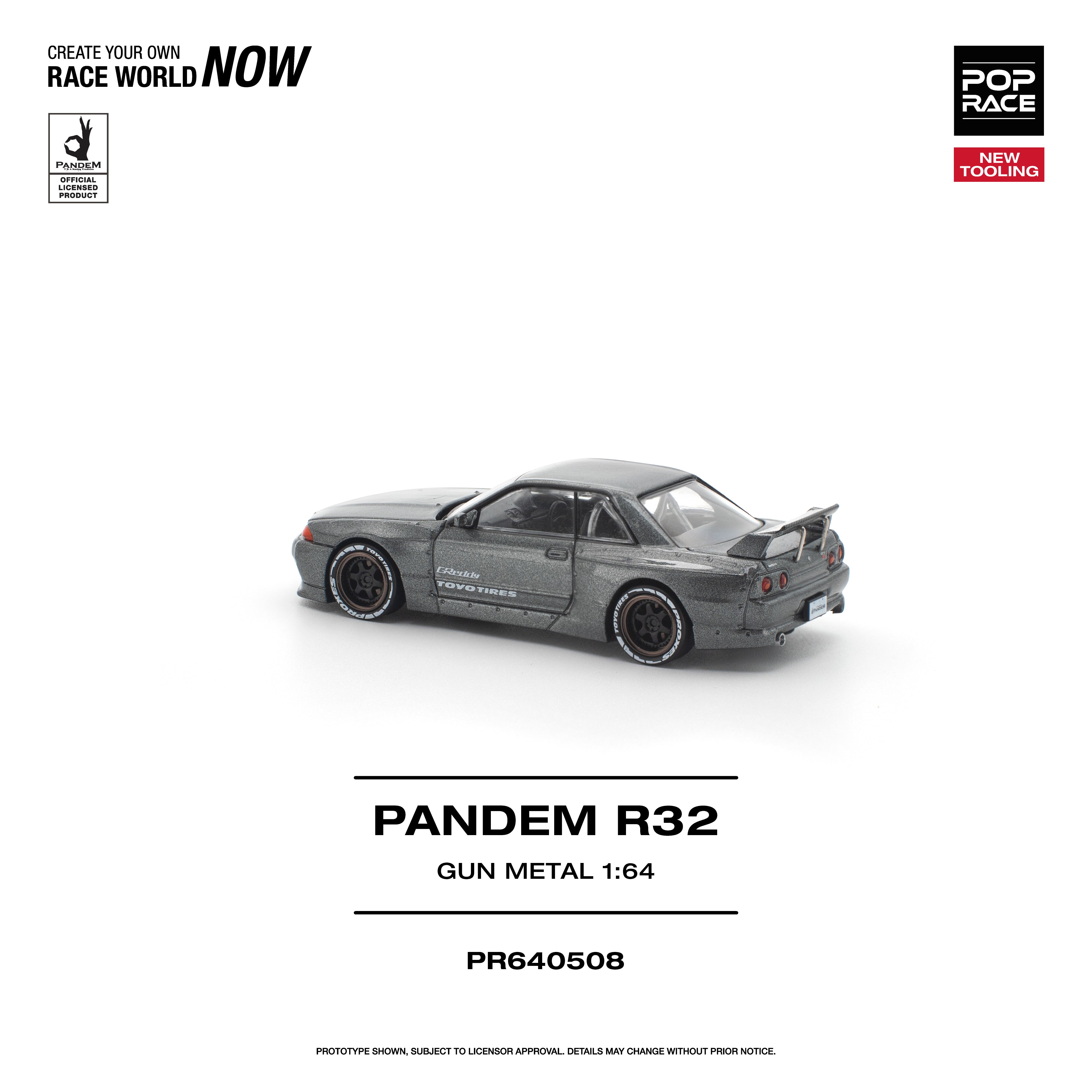 Premium scale diecast model car – *PRE-ORDER* Pandem R32 Gun Metal New Tooling, 1:64 Scale Collectible