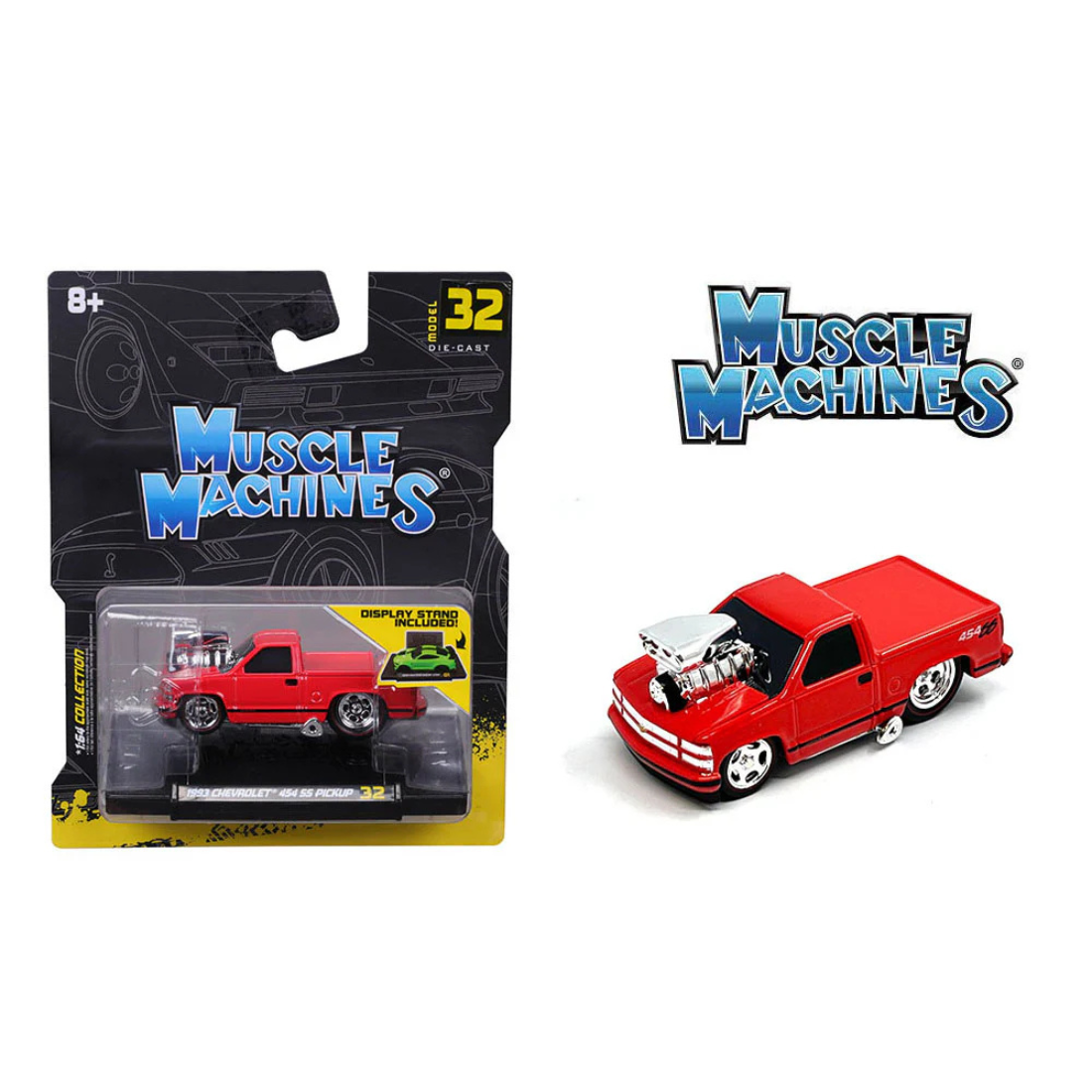 Muscle Machines Chevrolet 454 SS Pickup 32 1993, 1:64 Scale (Red)