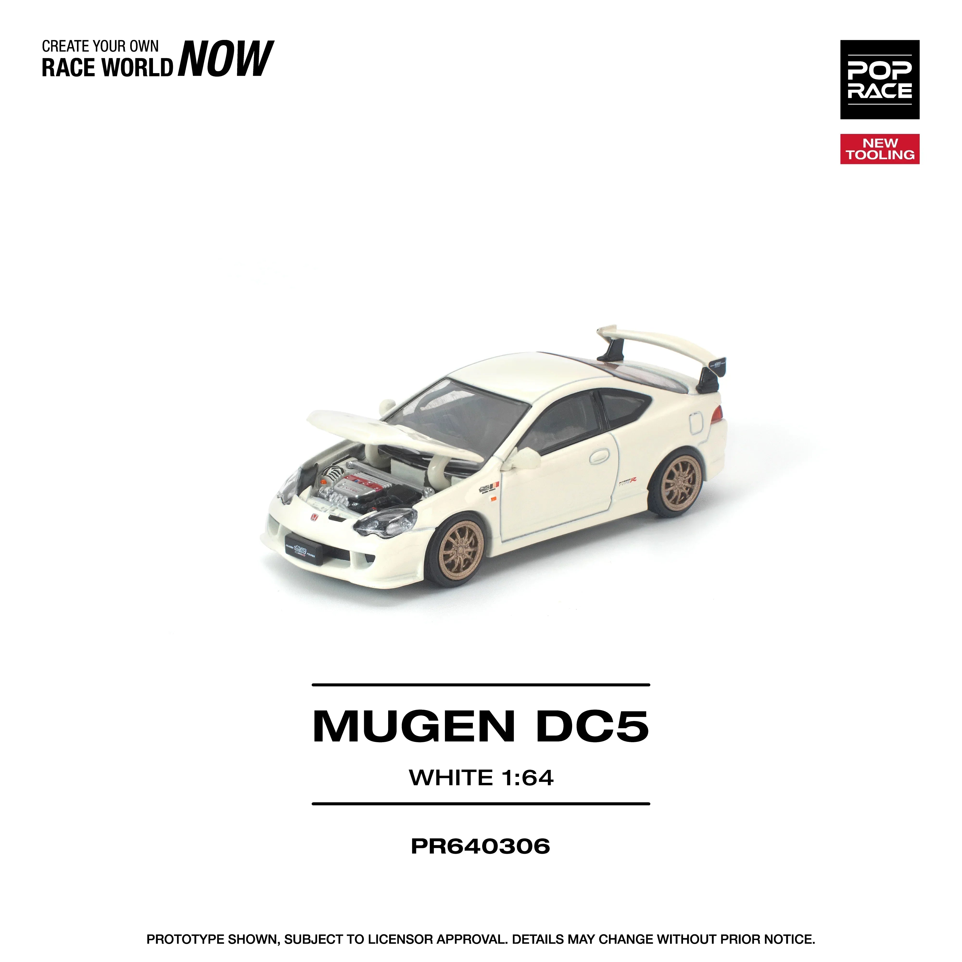 Premium scale diecast model car – *PRE-ORDER* Honda DC5 Mugen New Tooling, 1:64 Scale (White) Collectible