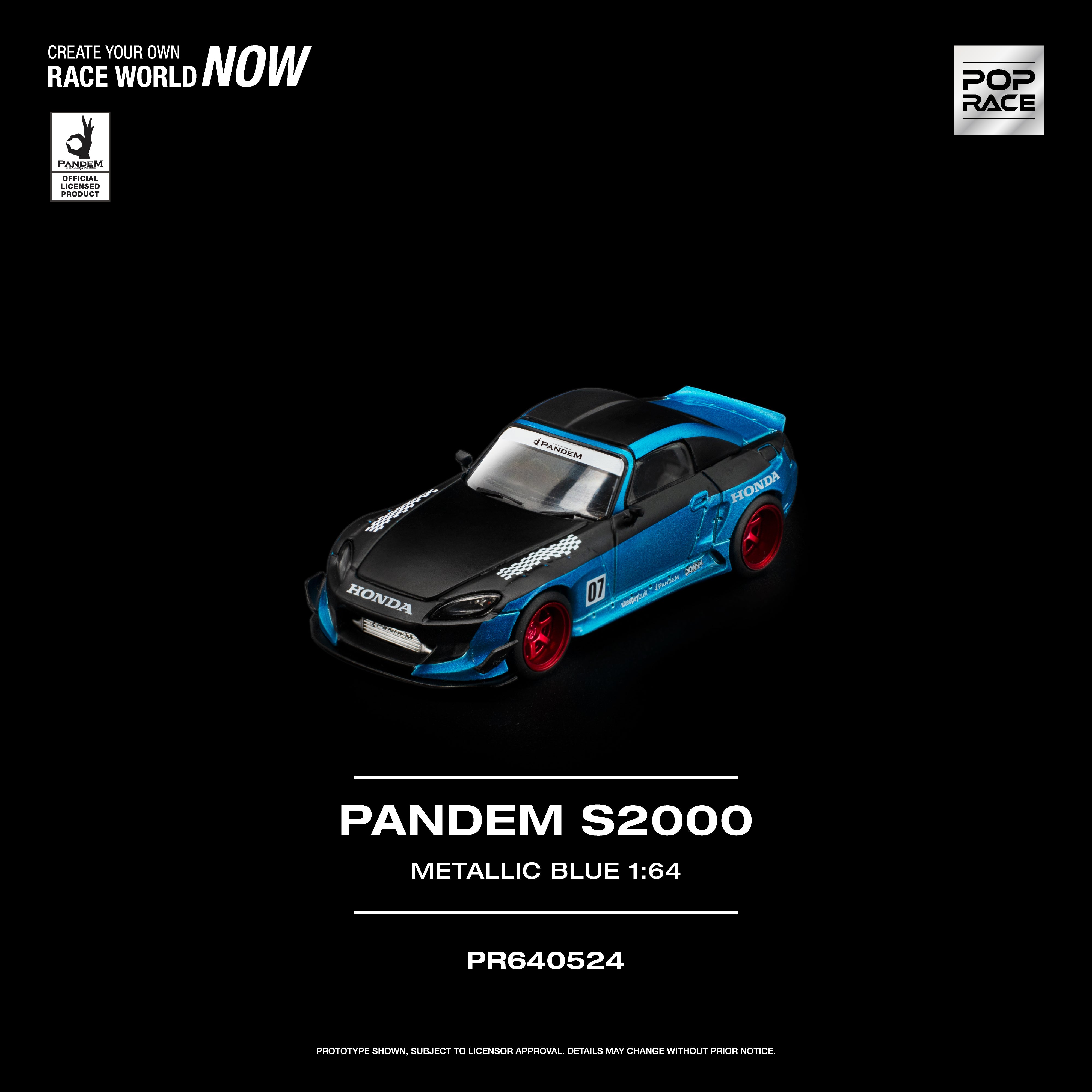 Premium scale diecast model car – *PRE-ORDER* Pandem S2000 (Metallic Blue), 1:64 Scale Collectible