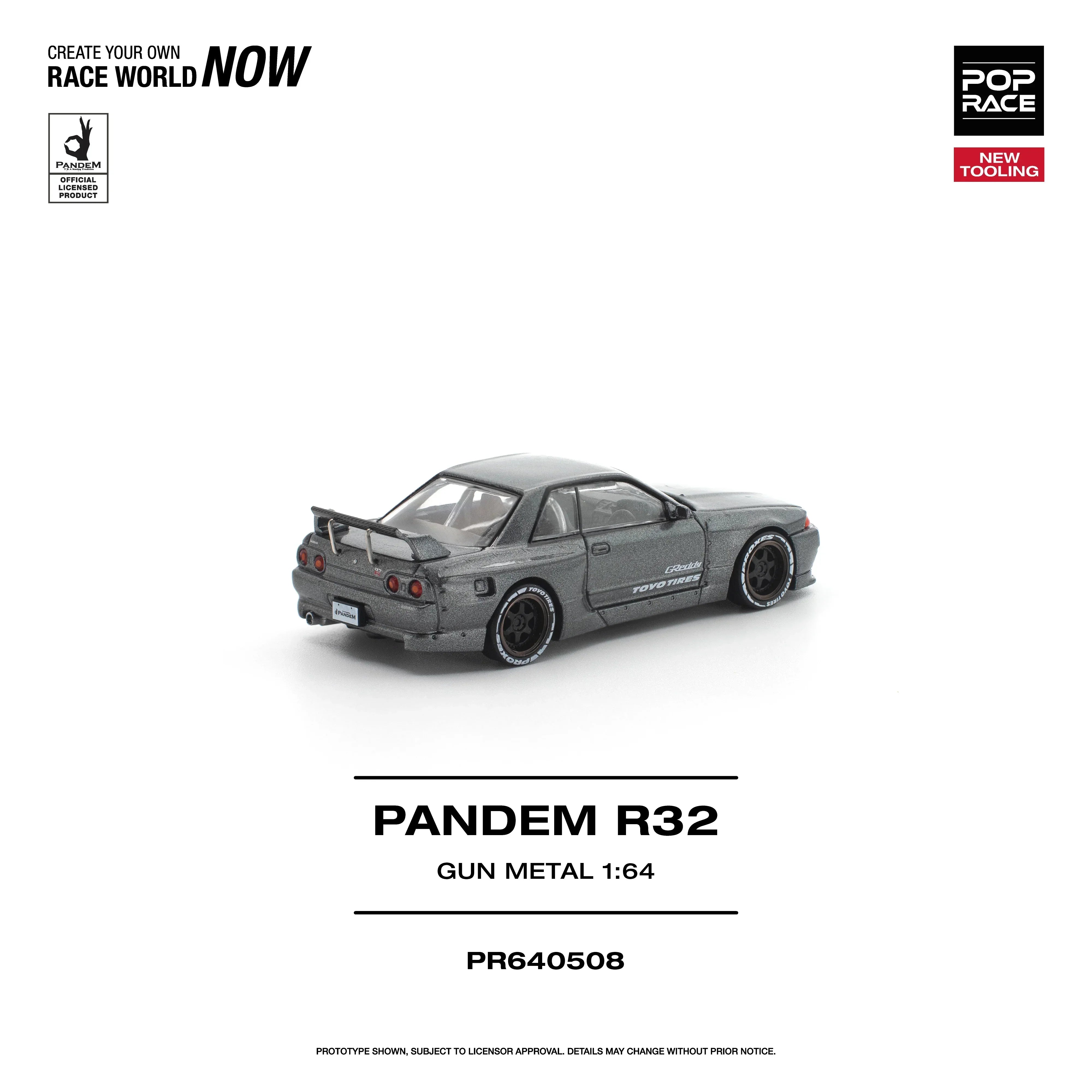 Premium scale diecast model car – *PRE-ORDER* Pandem R32 Gun Metal New Tooling, 1:64 Scale Collectible