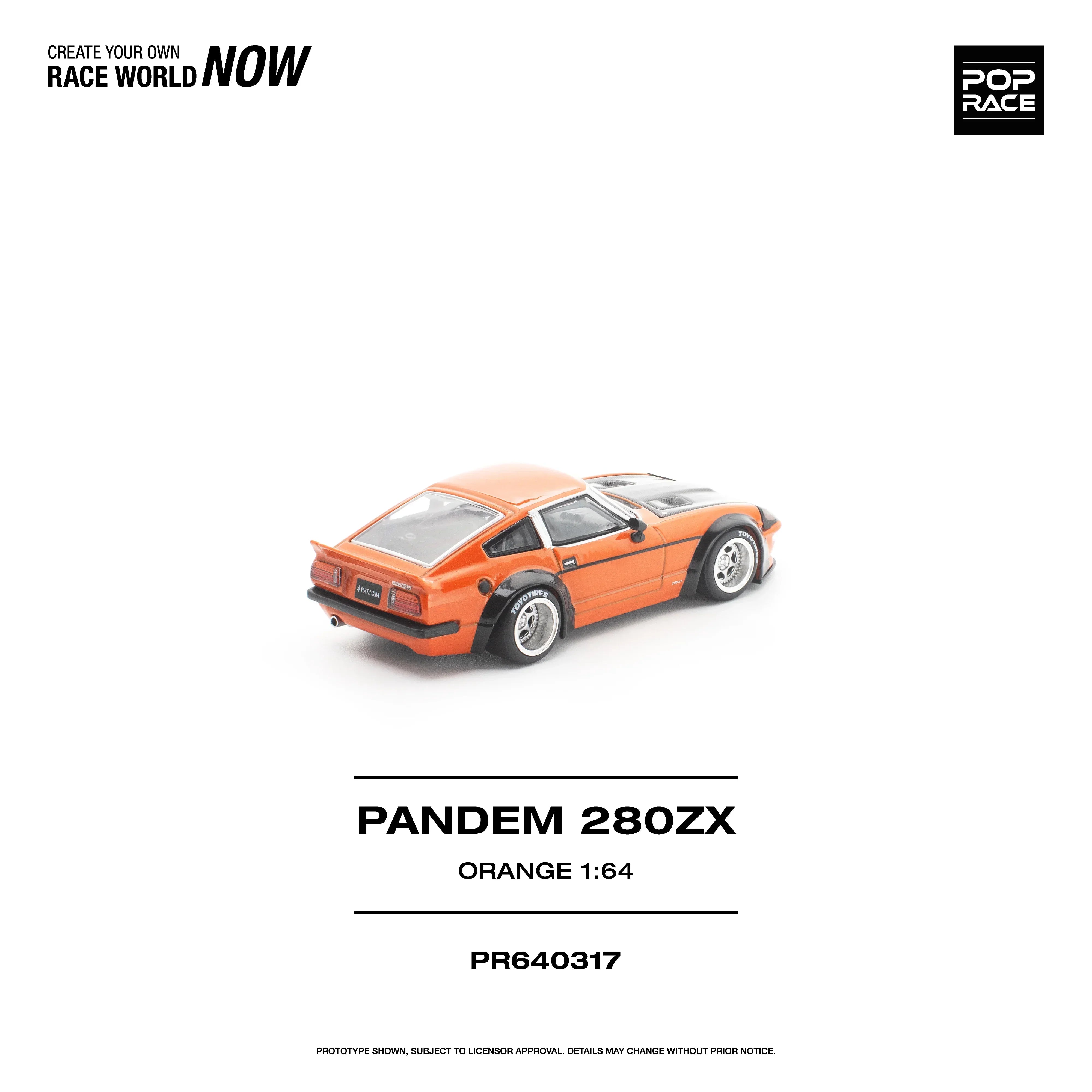 Premium scale diecast model car – *PRE-ORDER* Pandem 280ZX, 1:64 Scale (Orange) Collectible