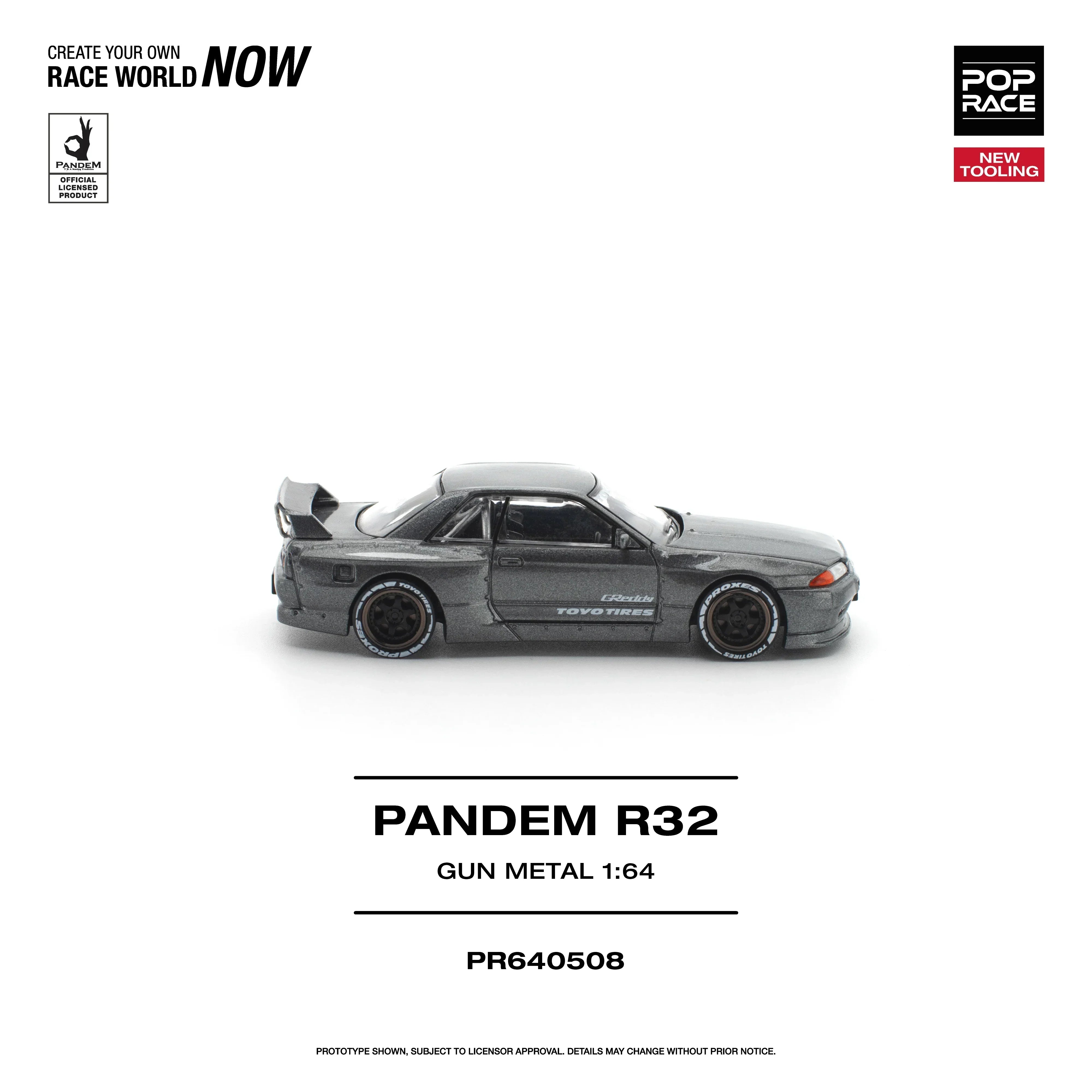 Premium scale diecast model car – *PRE-ORDER* Pandem R32 Gun Metal New Tooling, 1:64 Scale Collectible