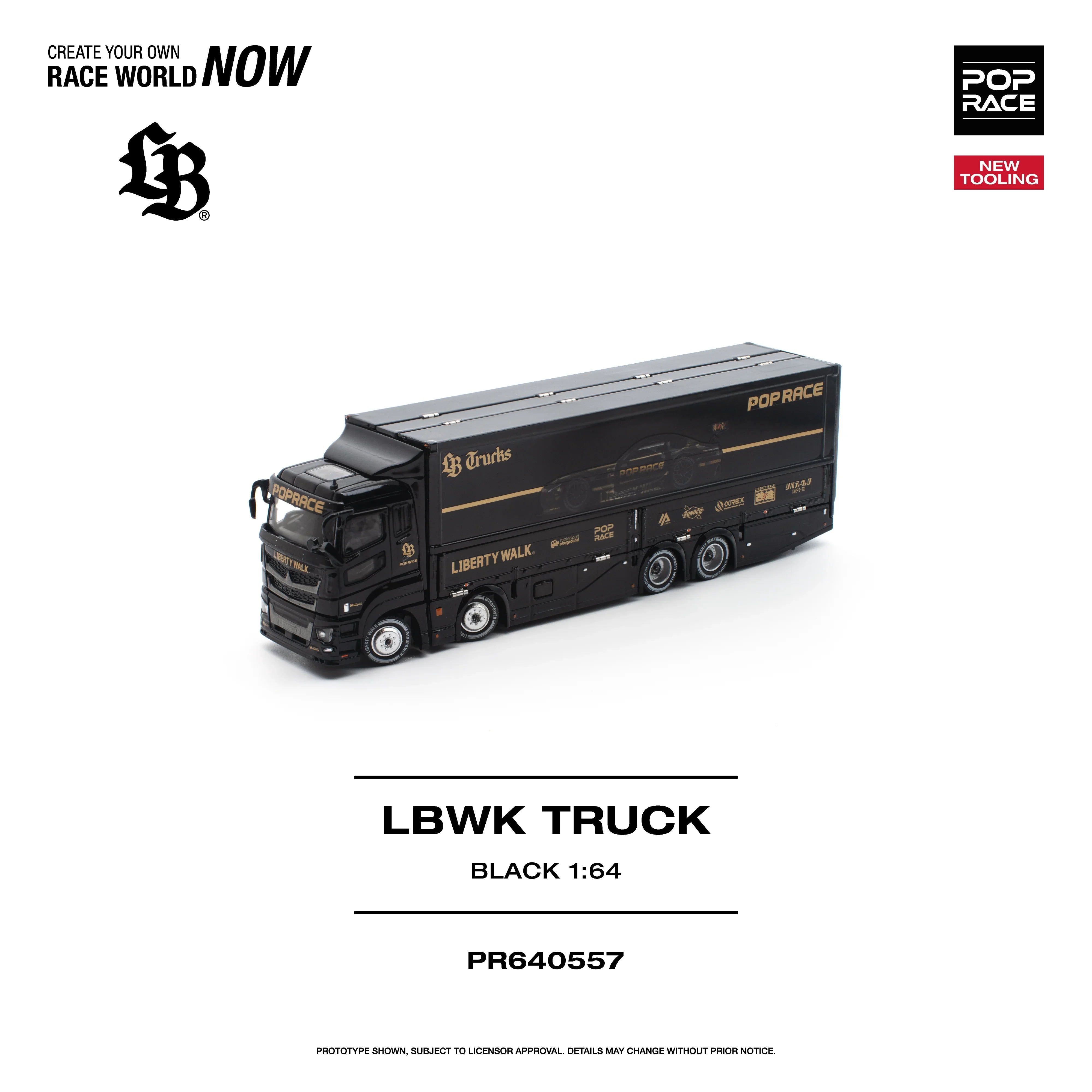 Premium scale diecast model car – *PRE-ORDER* LBWK Truck, 1:64 Scale (Black) Collectible