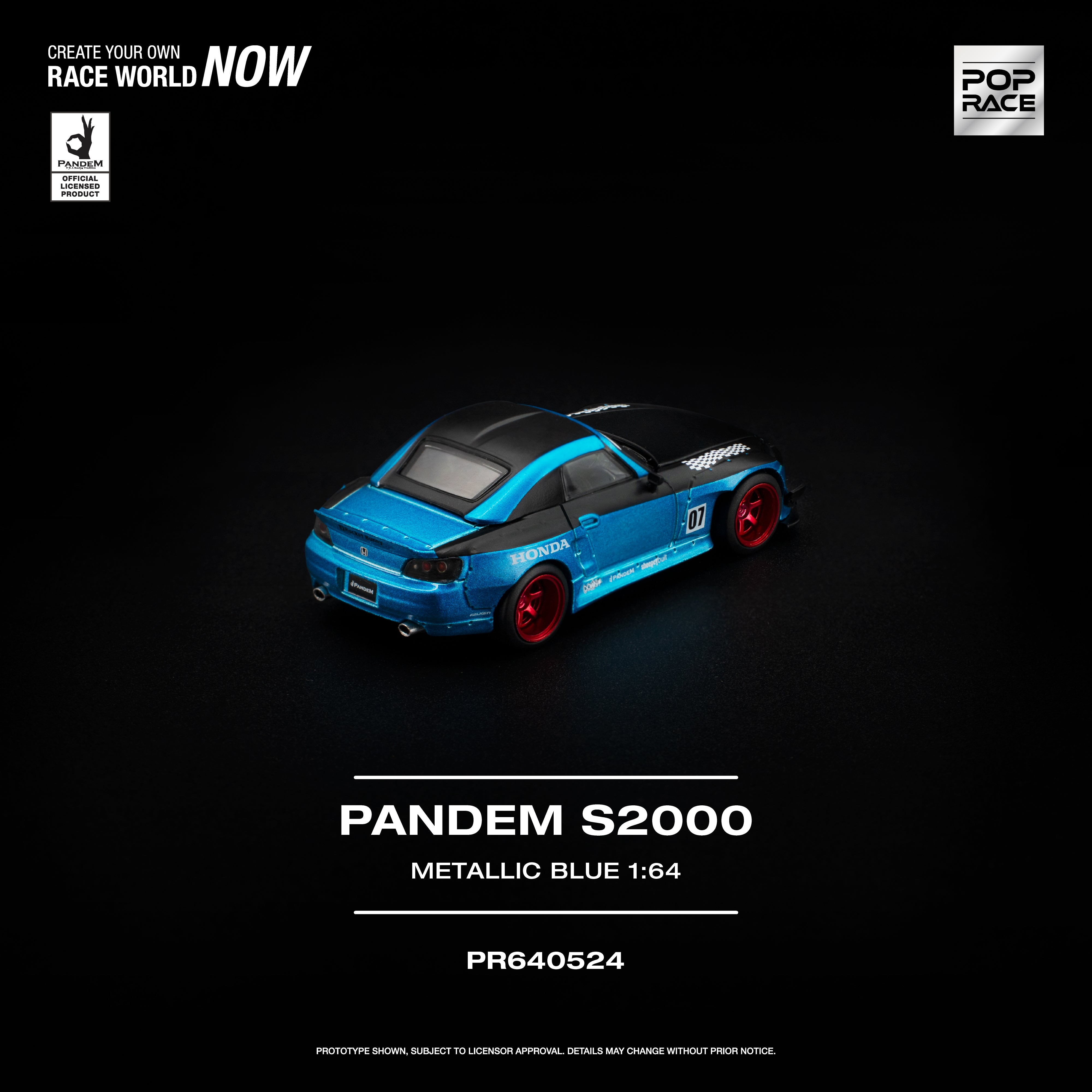Premium scale diecast model car – *PRE-ORDER* Pandem S2000 (Metallic Blue), 1:64 Scale Collectible
