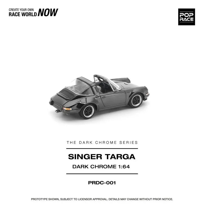 Premium scale diecast model car – Porsche Singer Targa, 1:64 Scale (Dark Chrome Edition) Collectible