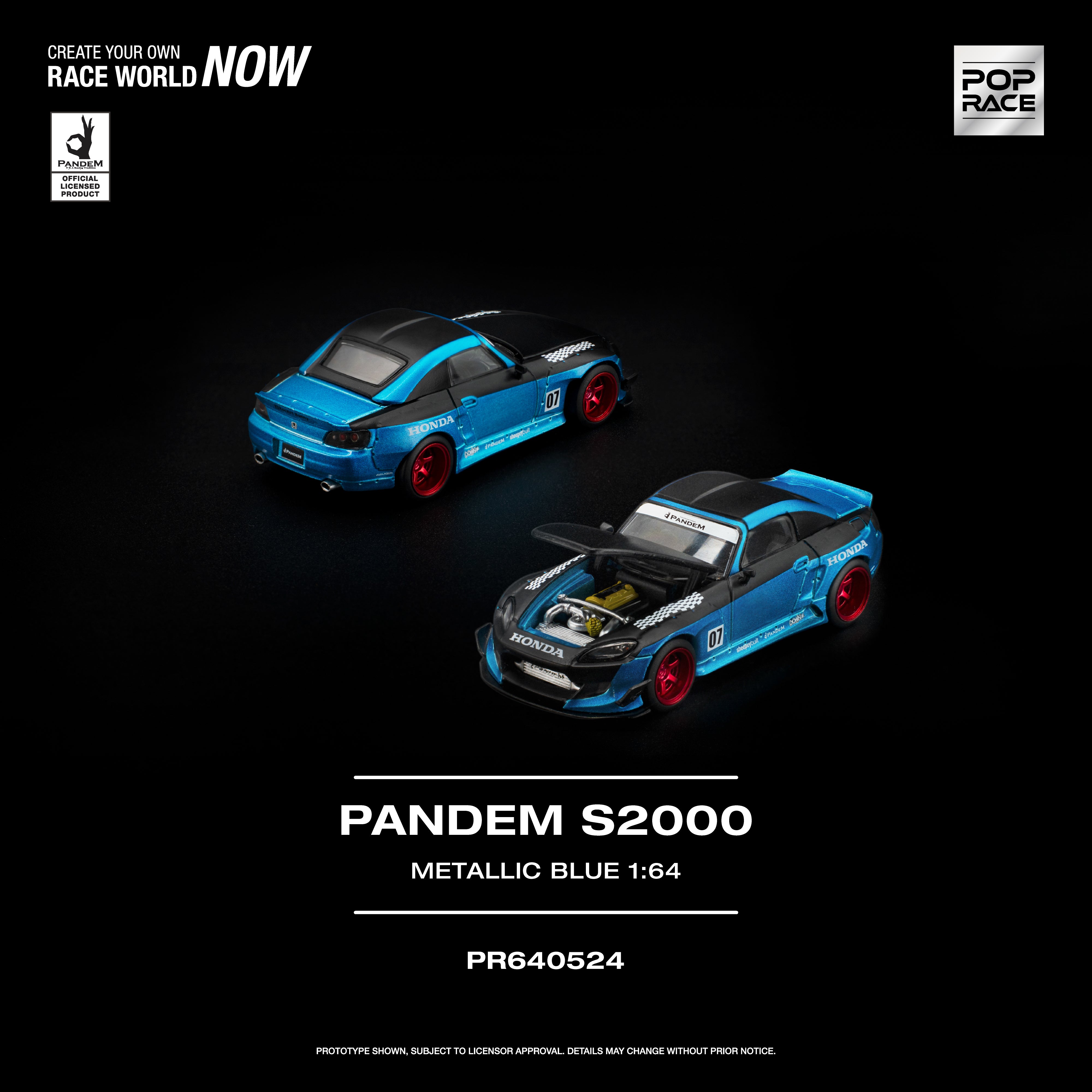 Premium scale diecast model car – *PRE-ORDER* Pandem S2000 (Metallic Blue), 1:64 Scale Collectible