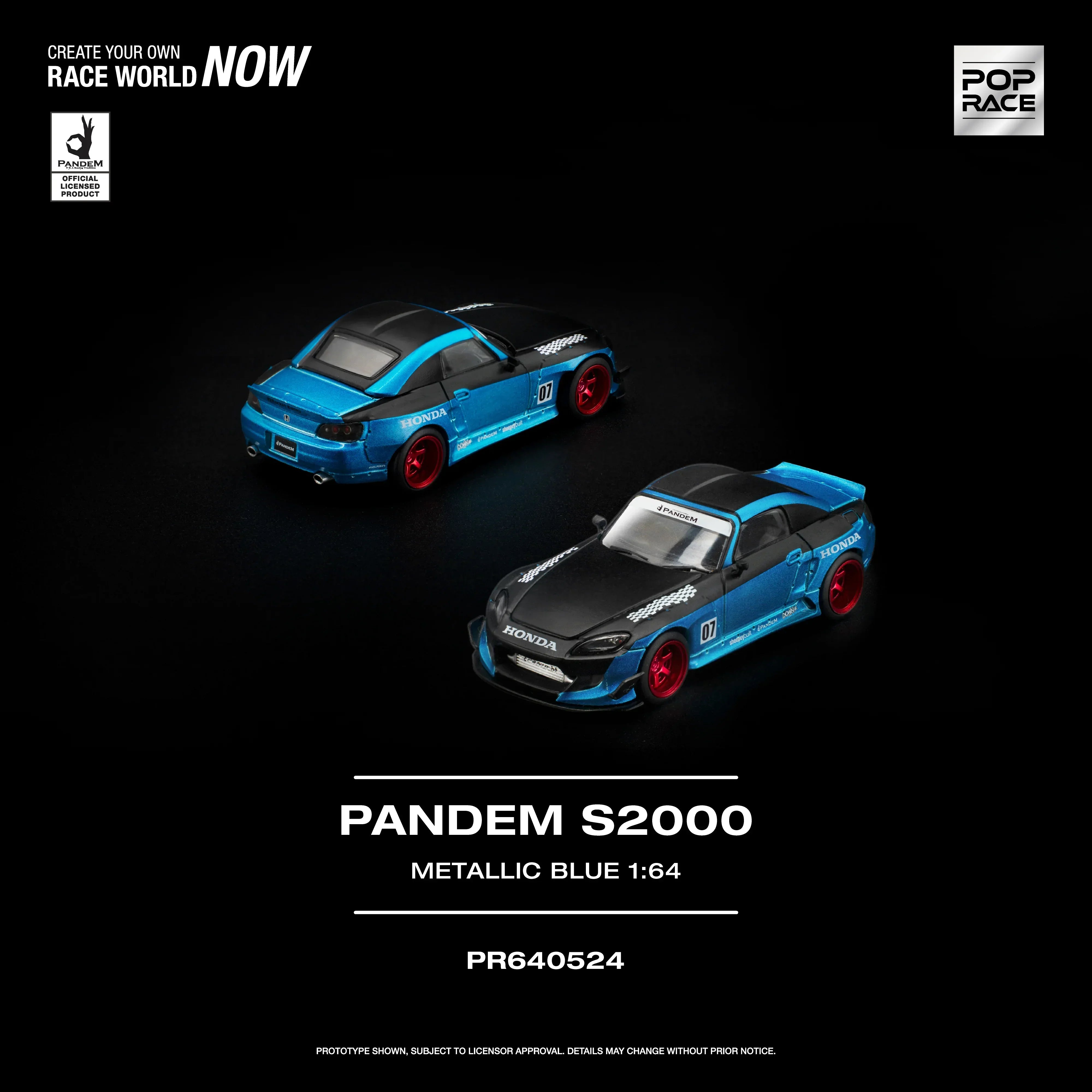 Premium scale diecast model car – *PRE-ORDER* Pandem S2000 (Metallic Blue), 1:64 Scale Collectible