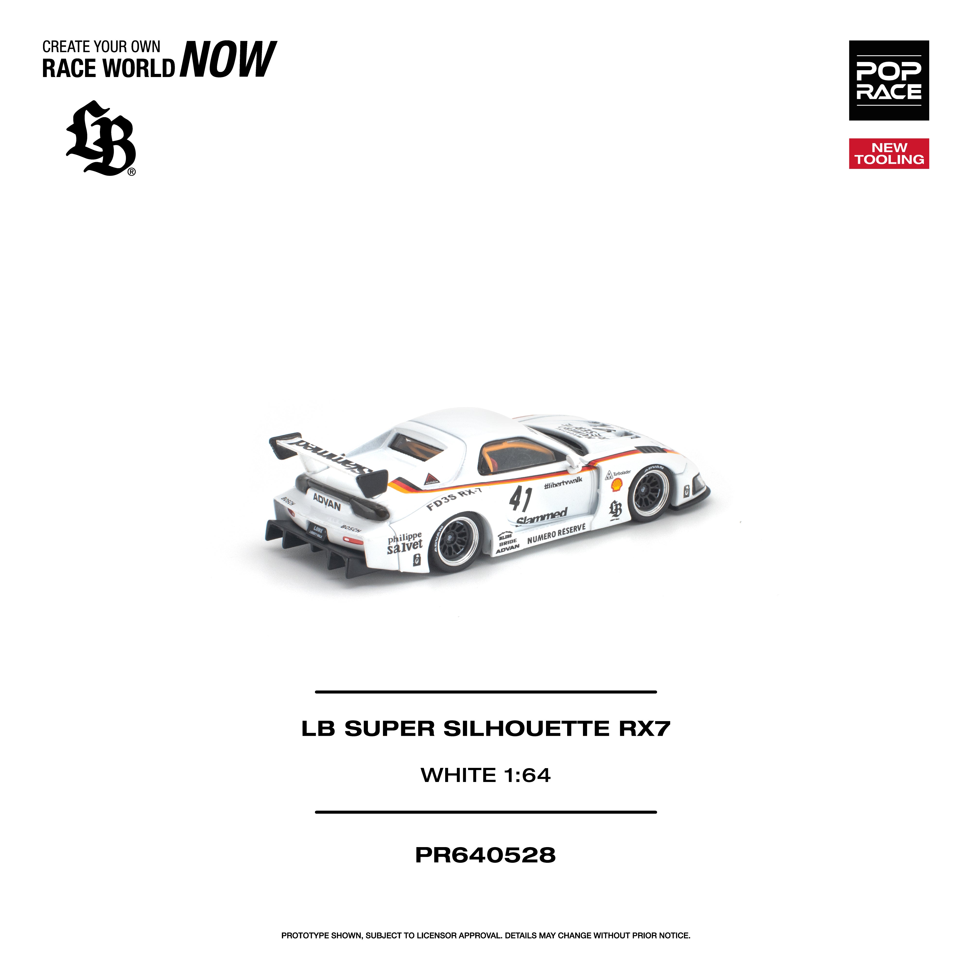 *PRE-ORDER* LB Super Silhouette RX7 (FD3S), 1:64 Scale (White)