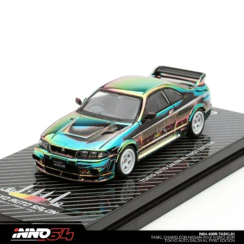 Premium scale diecast model car – Nissan Skyline GT-R (R33) Nismo 400R Tokyo Auto Salon Kuala Lumpur Exclusive Edition 2024, 1:64 Scale (Chameleon) Collectible