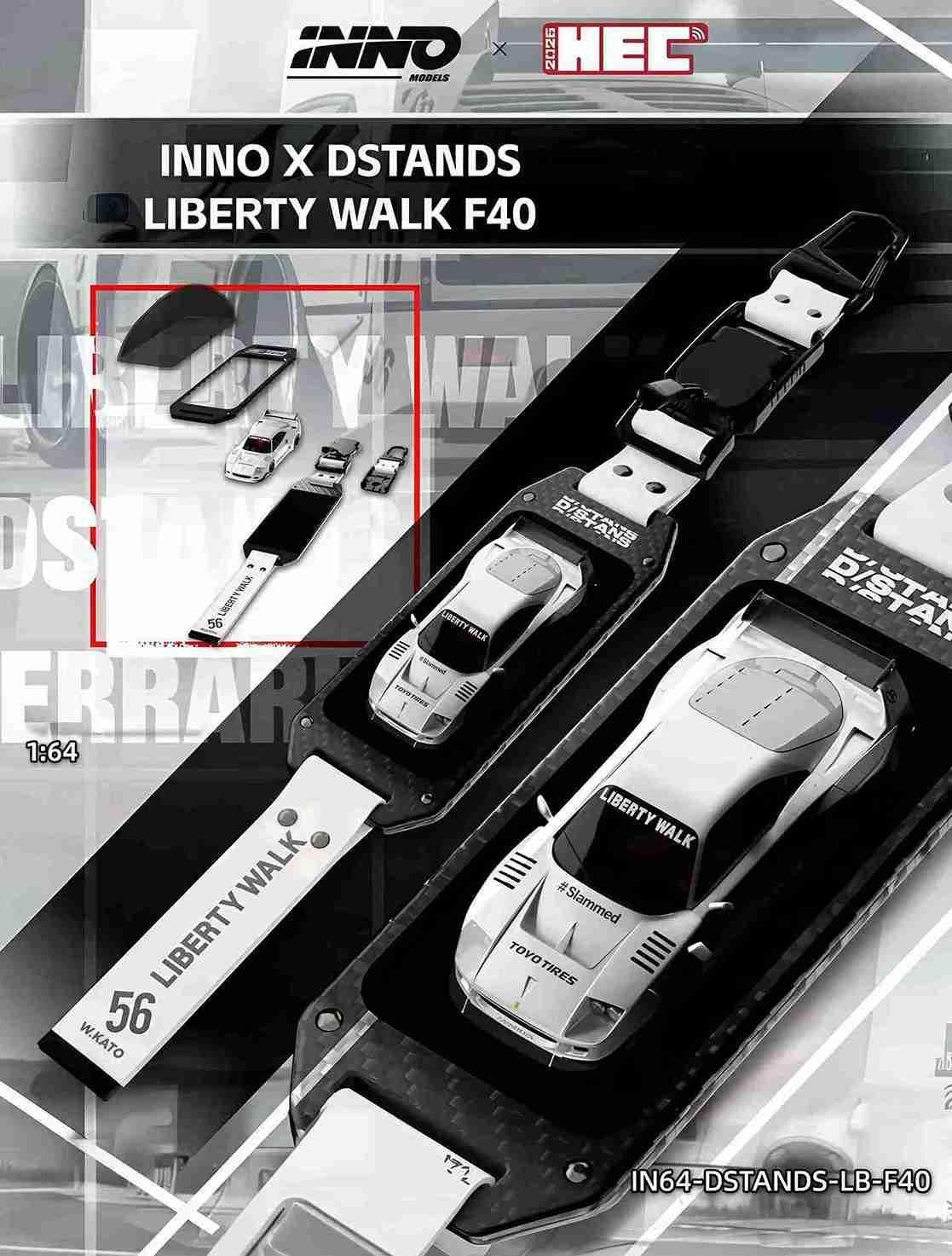 Premium scale diecast model car – *PRE-ORDER* *HEC 2026* Liberty Walk F40 Dstands, 1:64 Scale Collectible