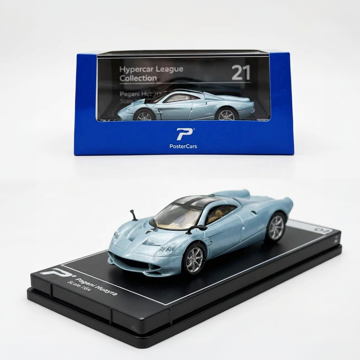 Premium scale diecast model car – Pagani Huayra Codalunga, 1:64 Scale (Simple Turquoise) Collectible