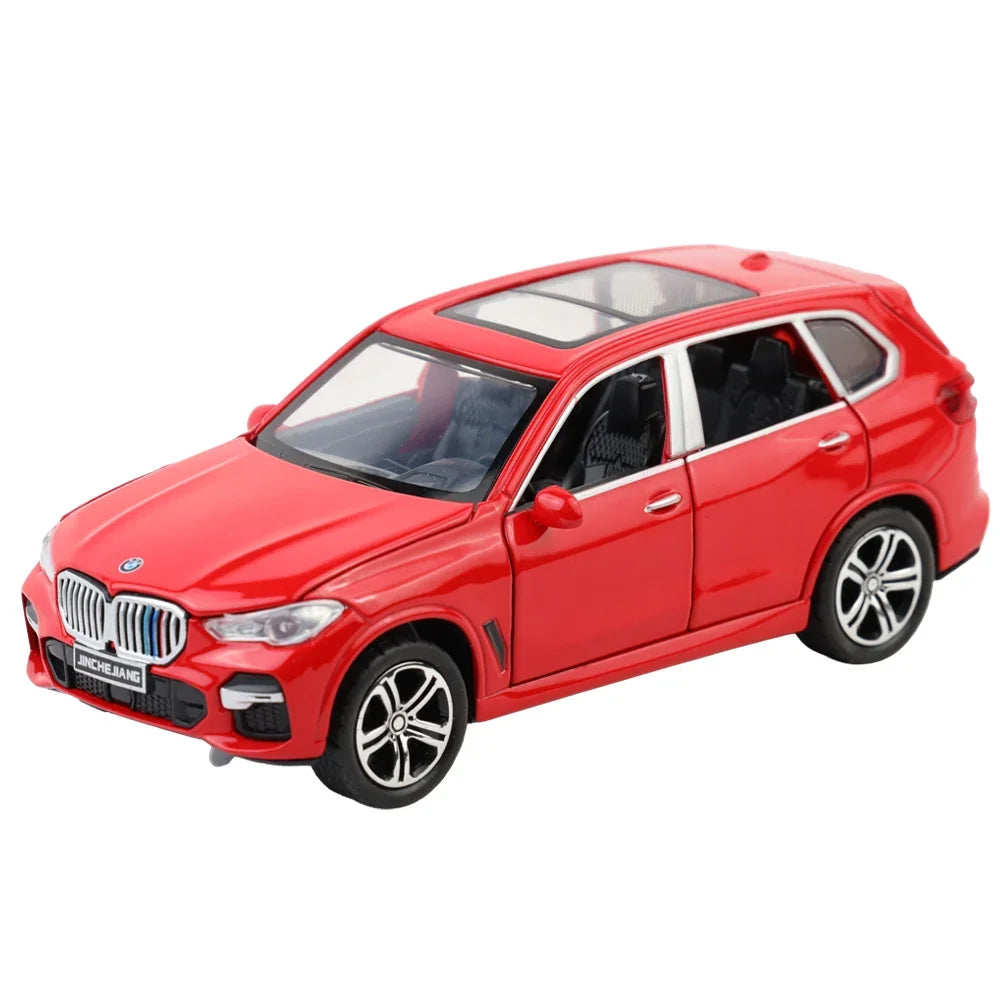 Premium scale diecast model car – BMW X5 - Light, Sound with Openable Doors, 1:32 Scale (Red) Collectible