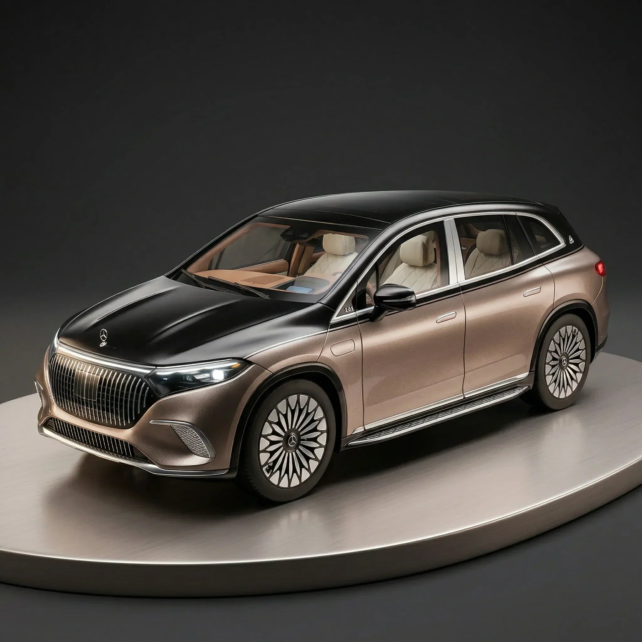Premium scale diecast model car – Mercedes-Maybach EQS SUV, 1:18 Scale (Brown-onyxblack) Collectible