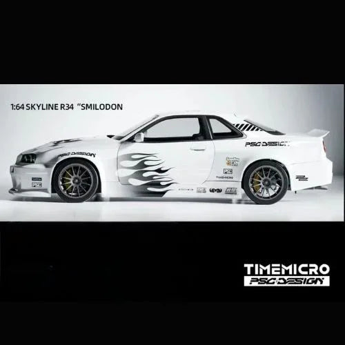 Premium scale diecast model car – *HEC 2026* PSC Design - R34 Smilodon, 1:64 Scale (White) Collectible