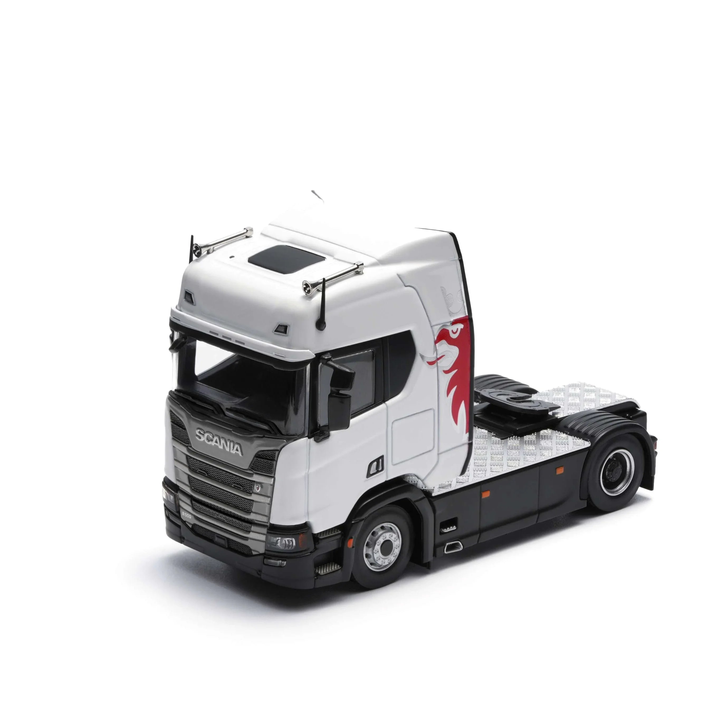 Premium scale diecast model car – Scania R500, 1:64 Scale (White) Collectible