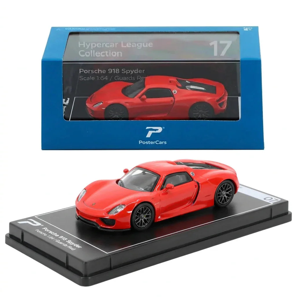 Premium scale diecast model car – Porsche 918 Spyder, 1:64 Scale (Red) Collectible