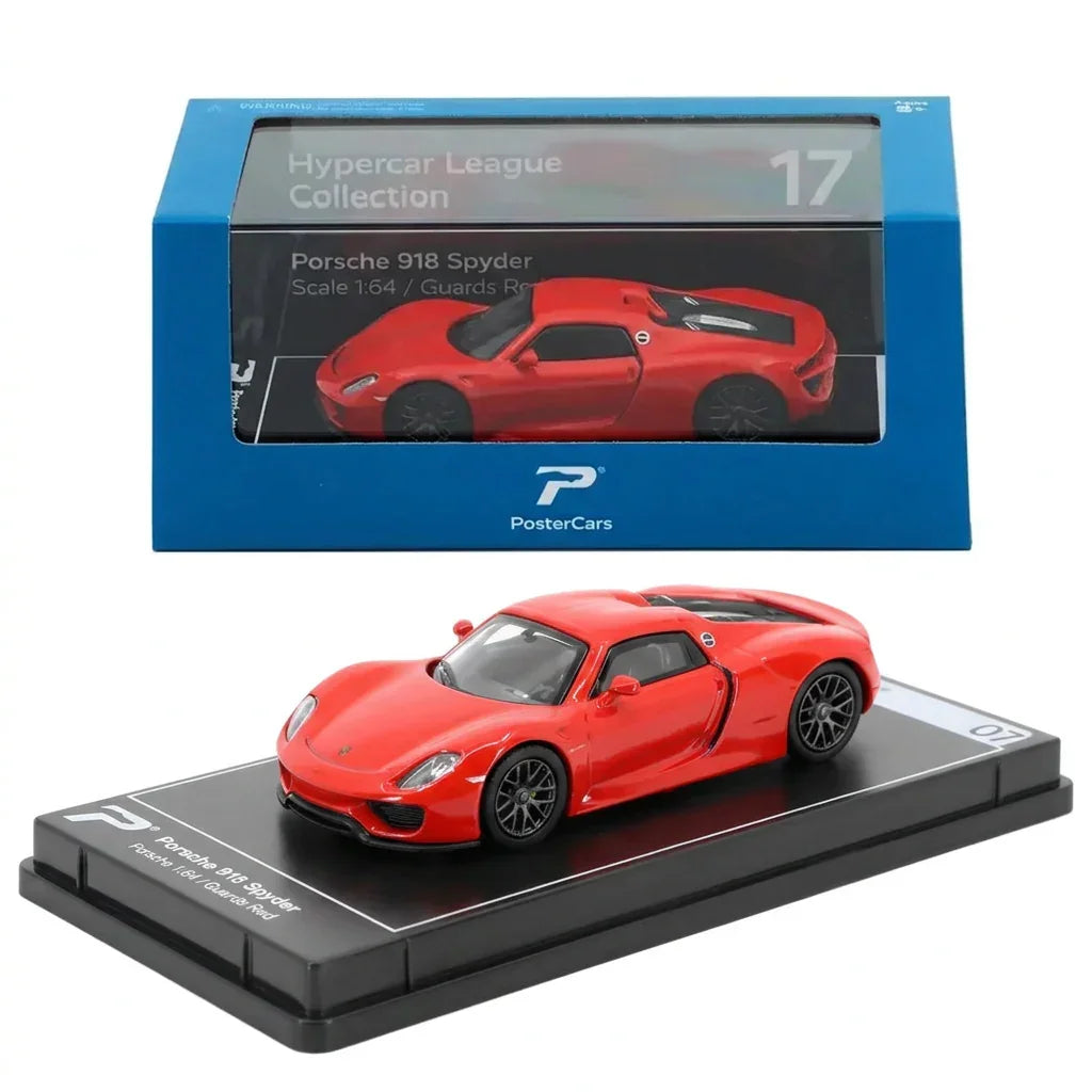 Premium scale diecast model car – Porsche 918 Spyder, 1:64 Scale (Red) Collectible