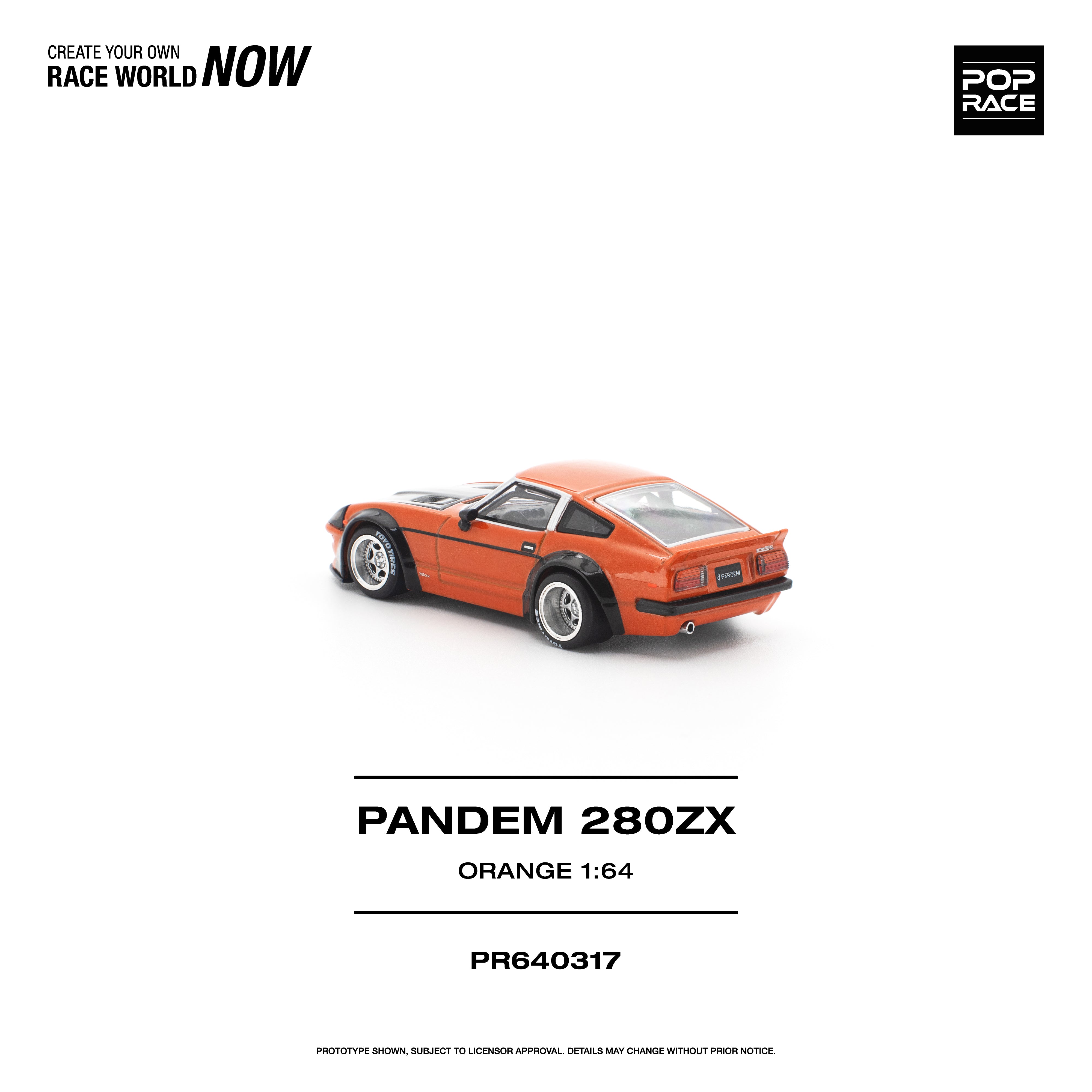 Premium scale diecast model car – *PRE-ORDER* Pandem 280ZX, 1:64 Scale (Orange) Collectible