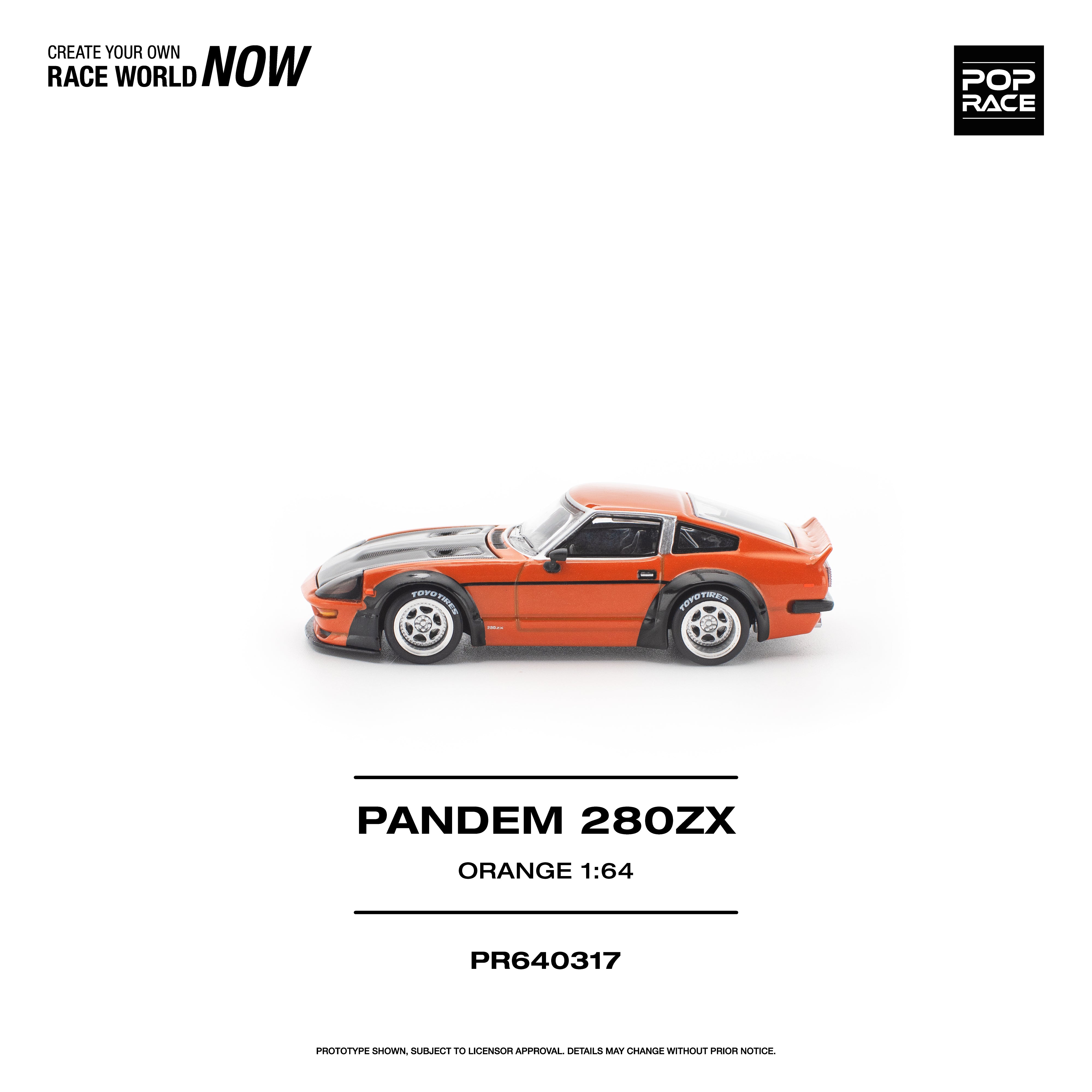 Premium scale diecast model car – *PRE-ORDER* Pandem 280ZX, 1:64 Scale (Orange) Collectible