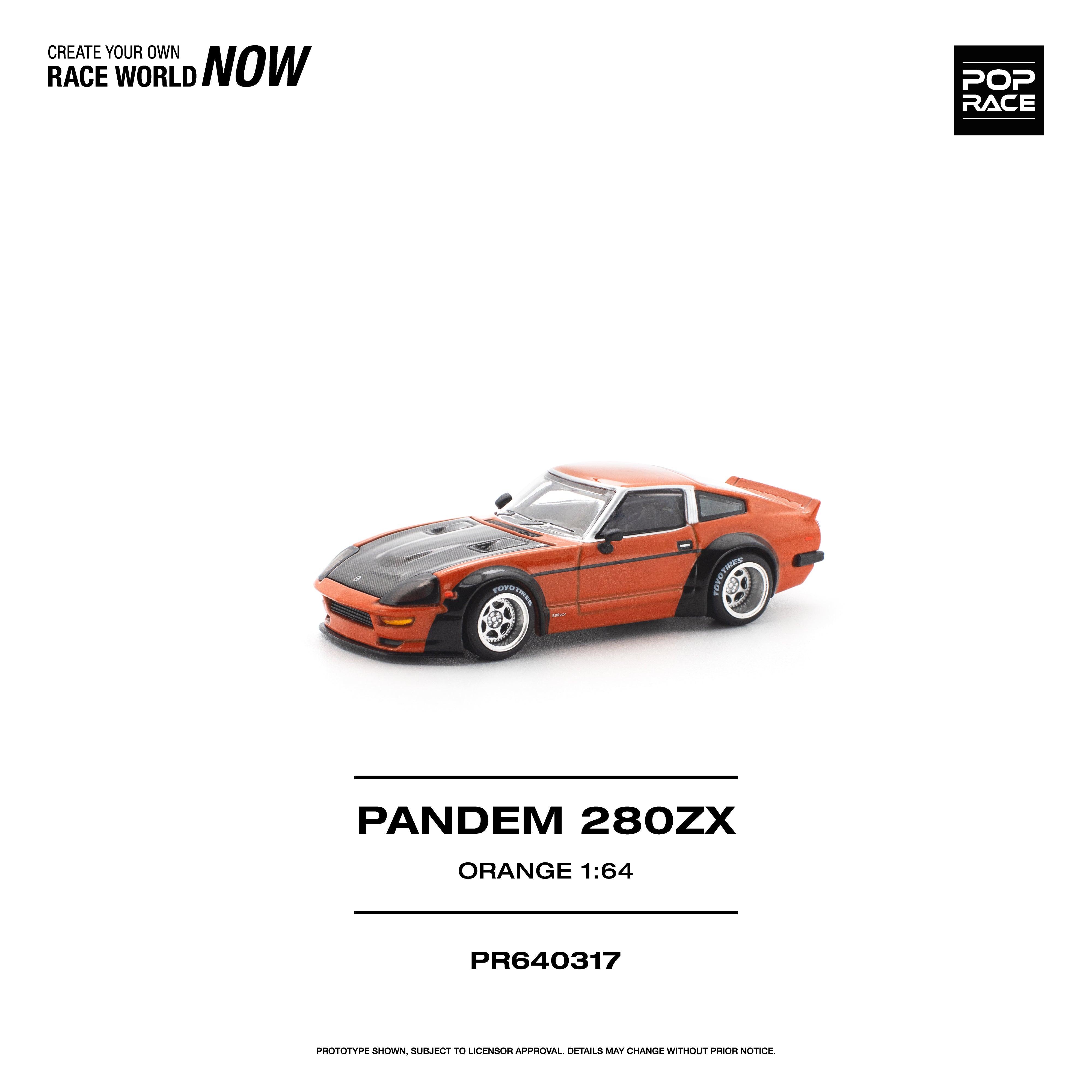 Premium scale diecast model car – *PRE-ORDER* Pandem 280ZX, 1:64 Scale (Orange) Collectible