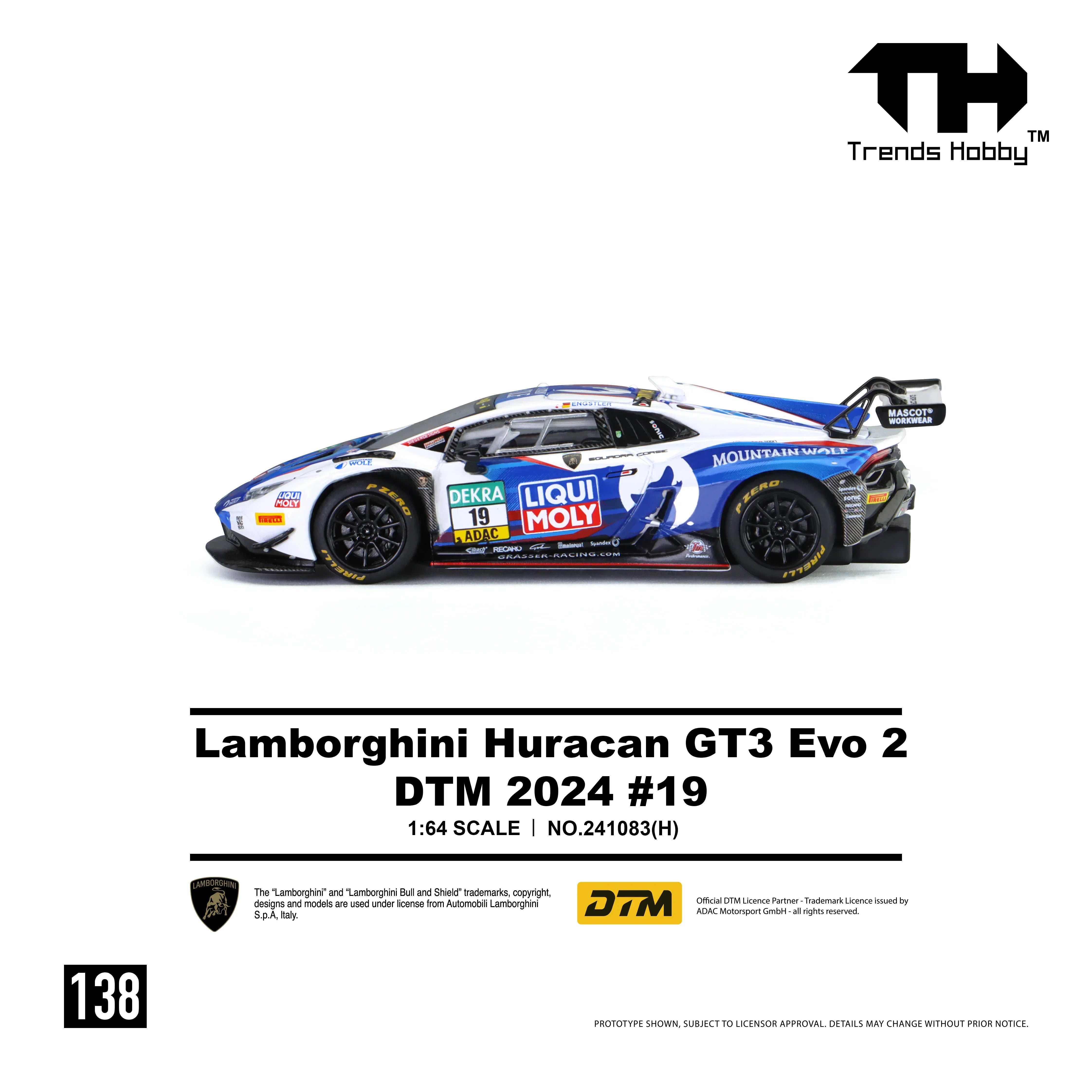 *PRE-ORDER* Lamborghini Huracan GT3 EVO2 - DTM 2024 No.19, 1:64 Scale