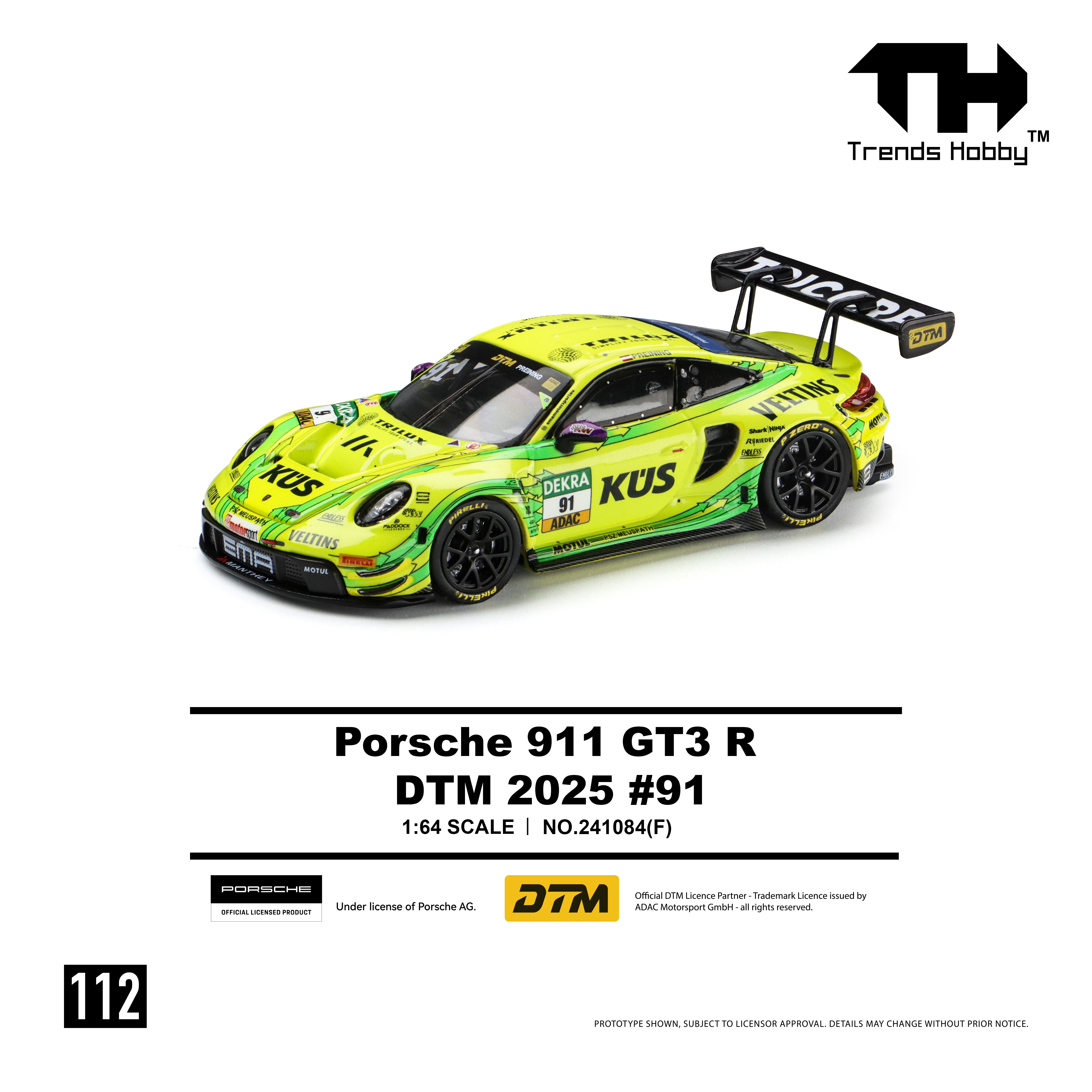 *PRE-ORDER* Porsche 911 GT3 R - DTM 2025 No.91, 1:64 Scale