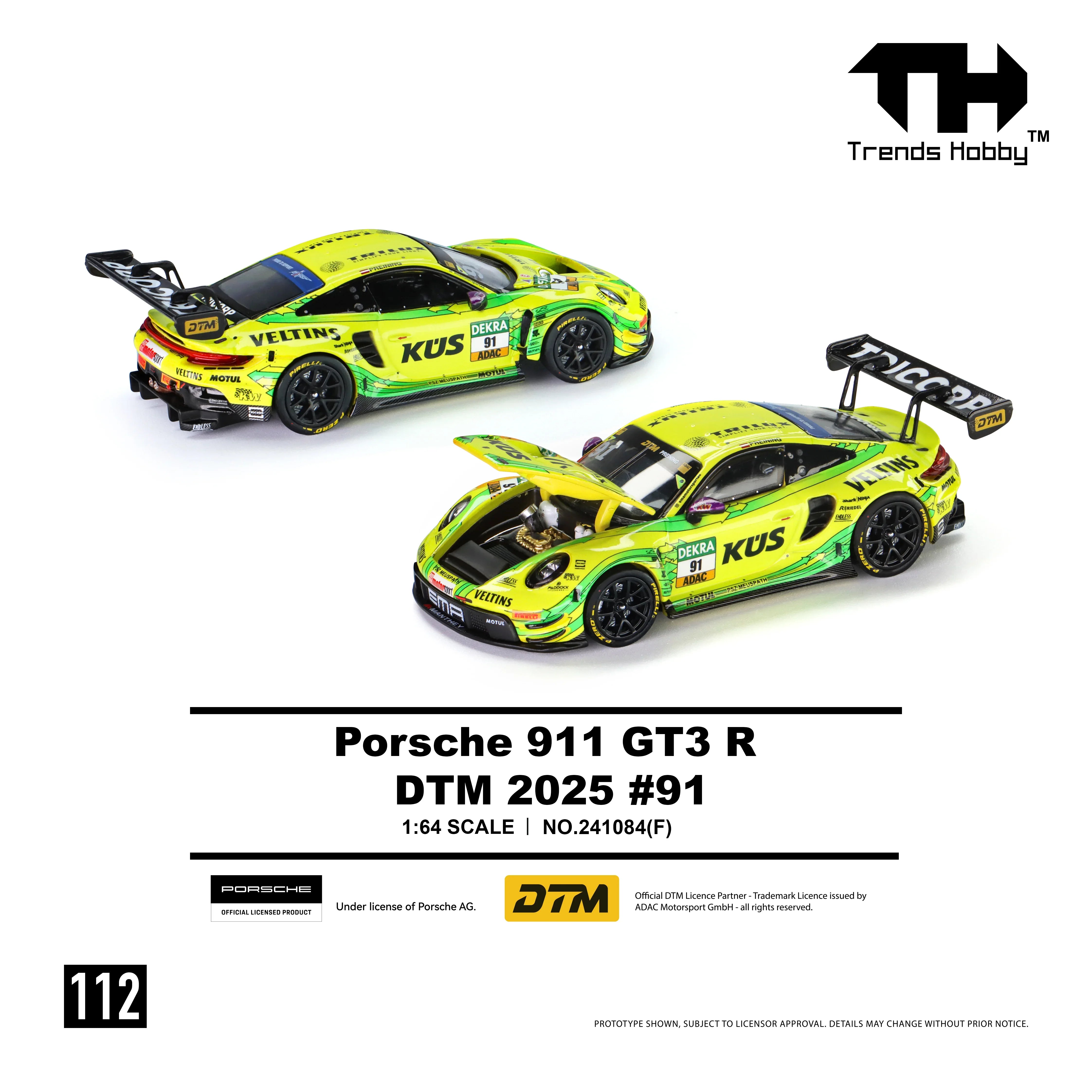 *PRE-ORDER* Porsche 911 GT3 R - DTM 2025 No.91, 1:64 Scale
