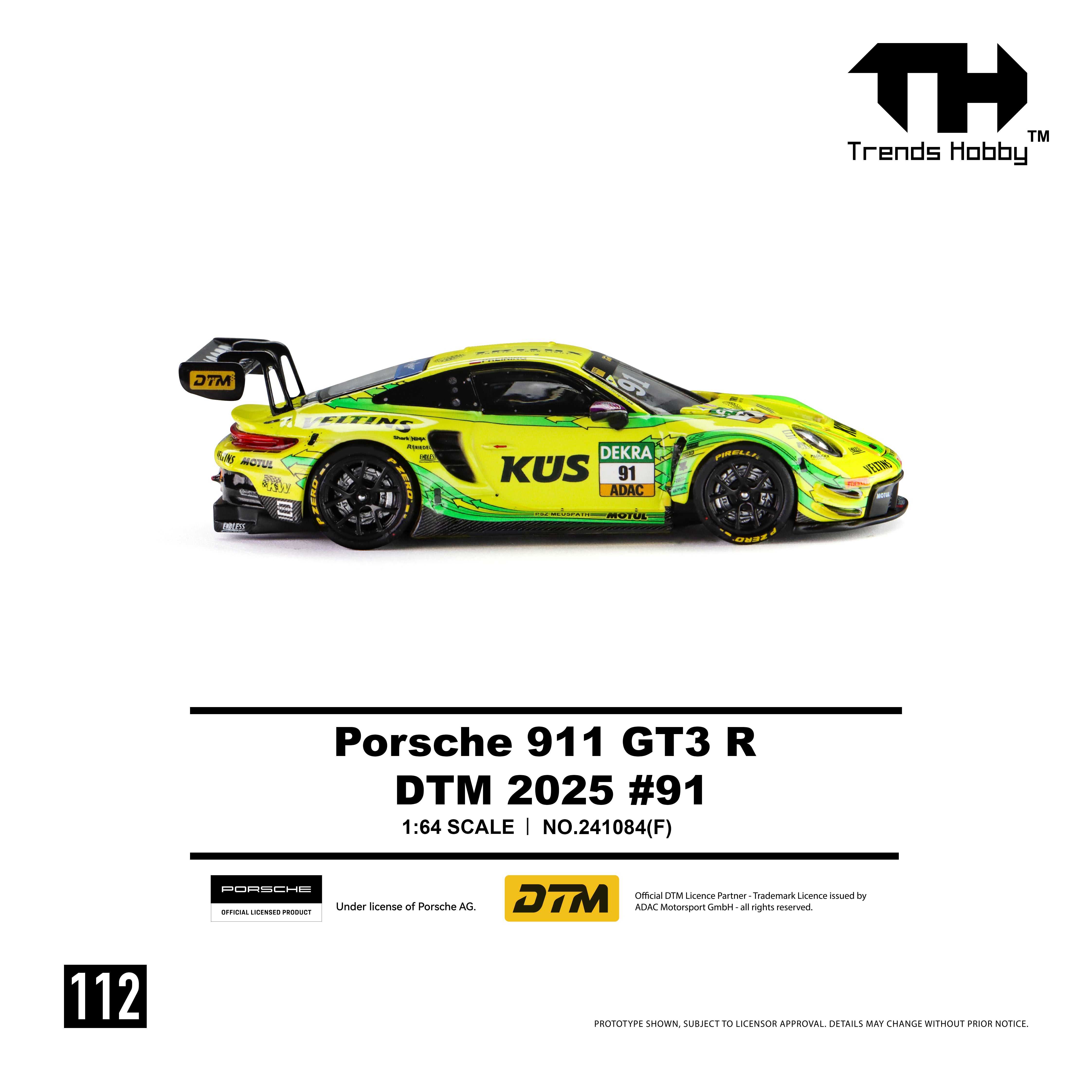 *PRE-ORDER* Porsche 911 GT3 R - DTM 2025 No.91, 1:64 Scale