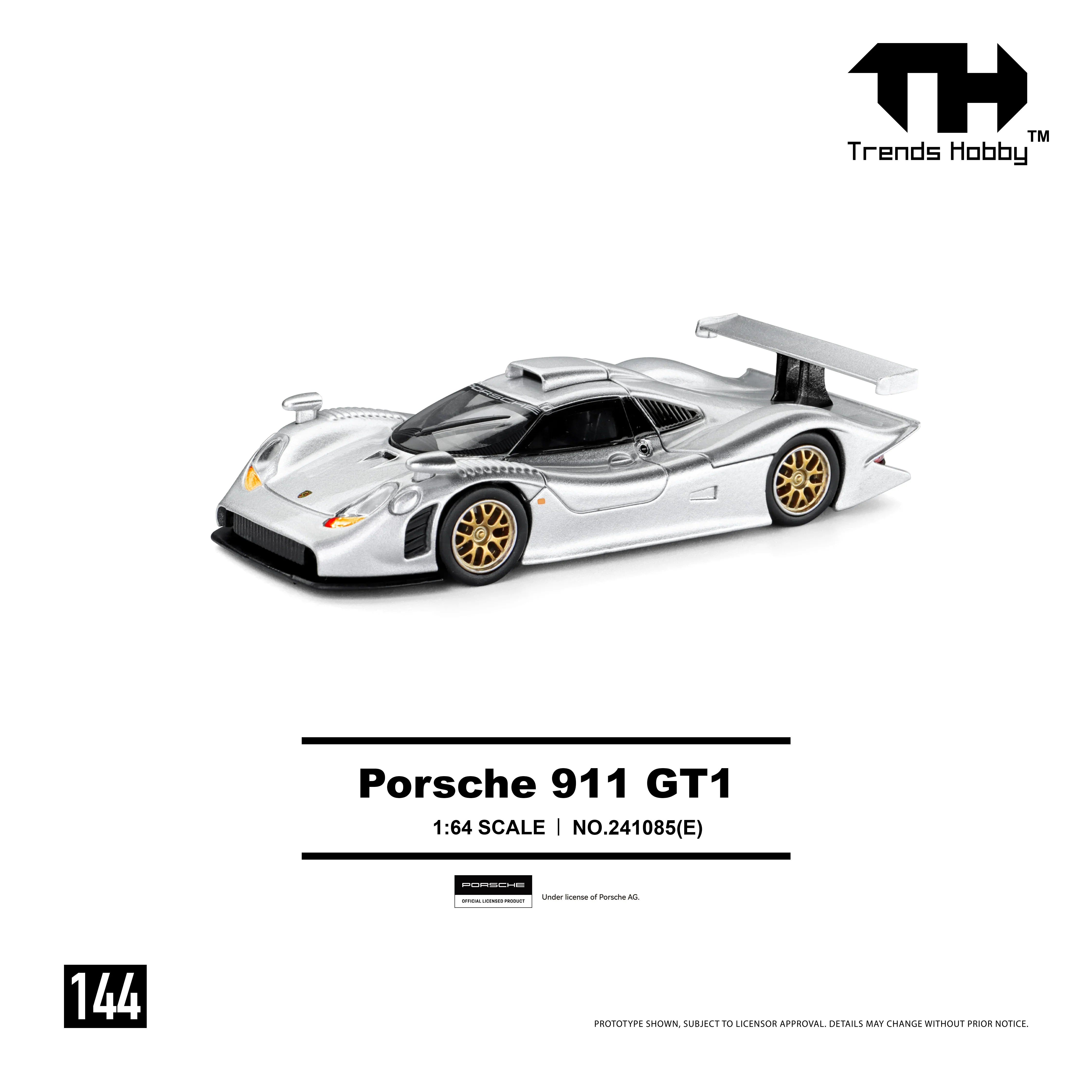 *PRE-ORDER* Porsche 911 GT1 1998, 1:64 Scale (Silver)