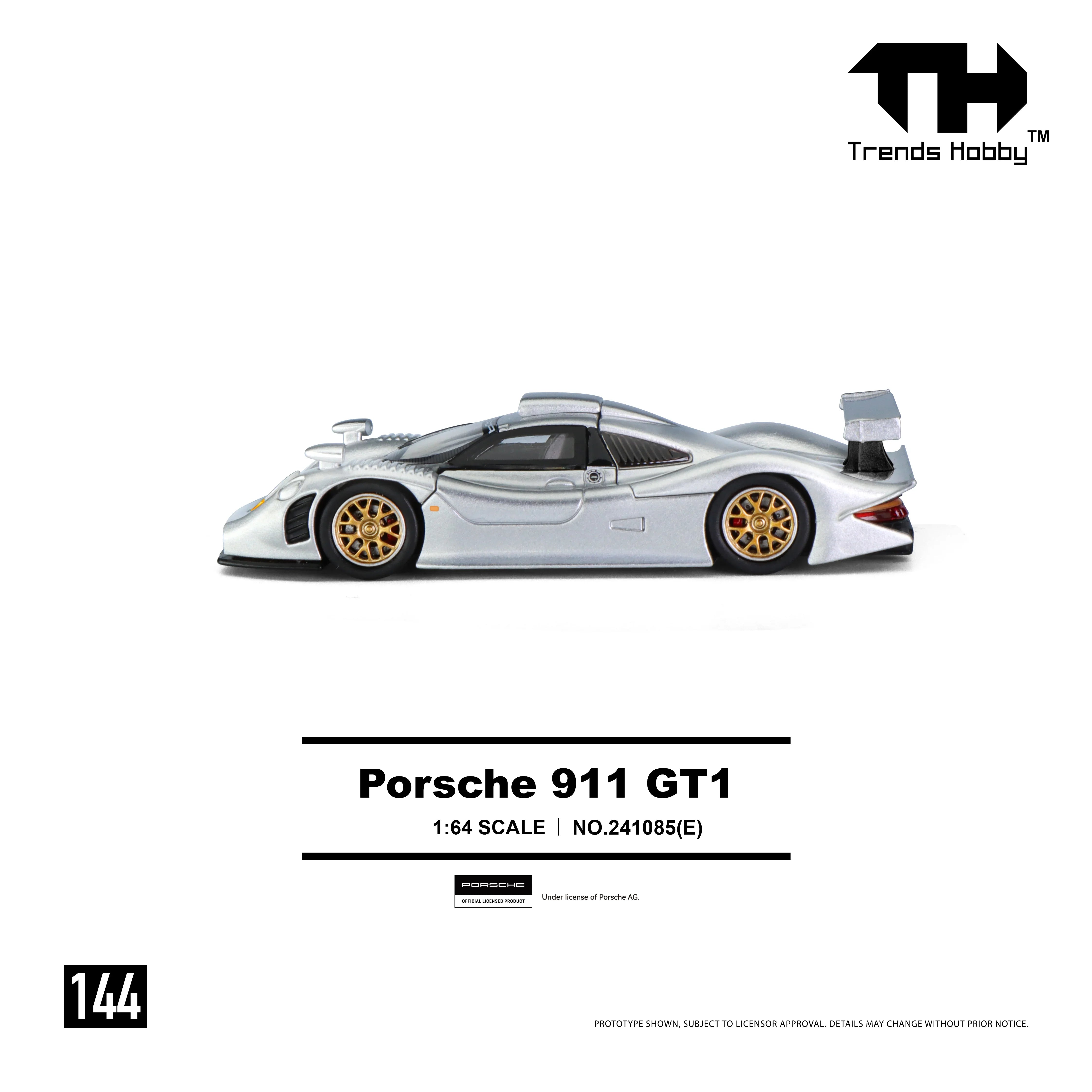 *PRE-ORDER* Porsche 911 GT1 1998, 1:64 Scale (Silver)