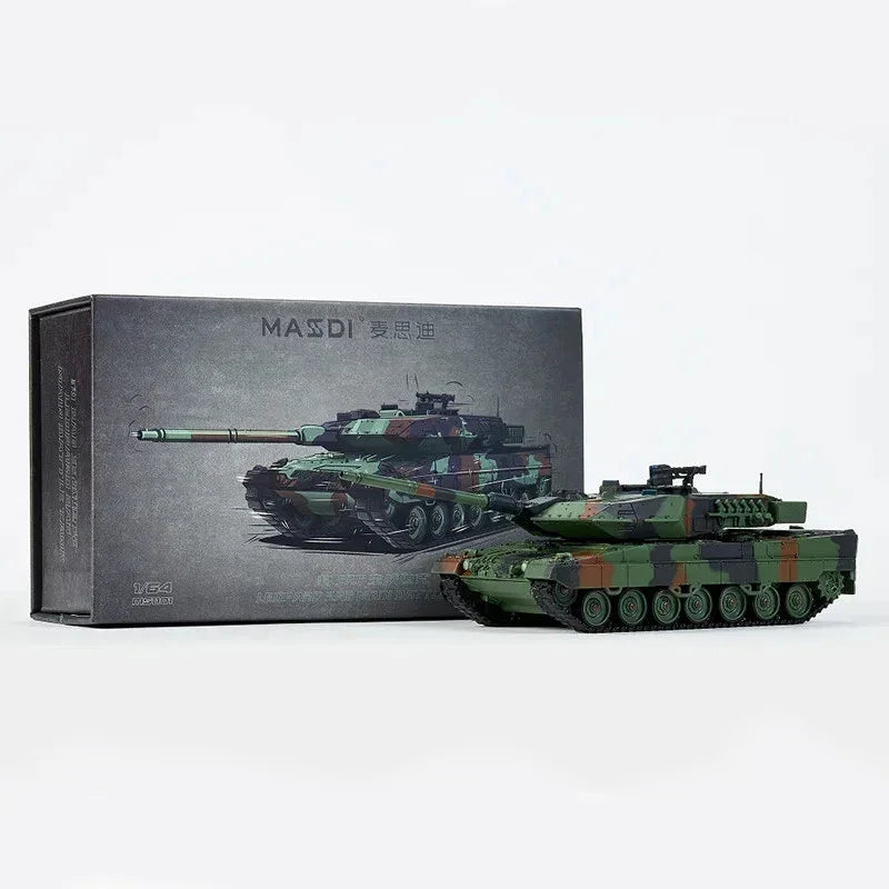 Premium scale diecast model car – Leopard 2A6 Aging Version-Nato Tricolor, 1:64 Scale (Camouflage) Collectible
