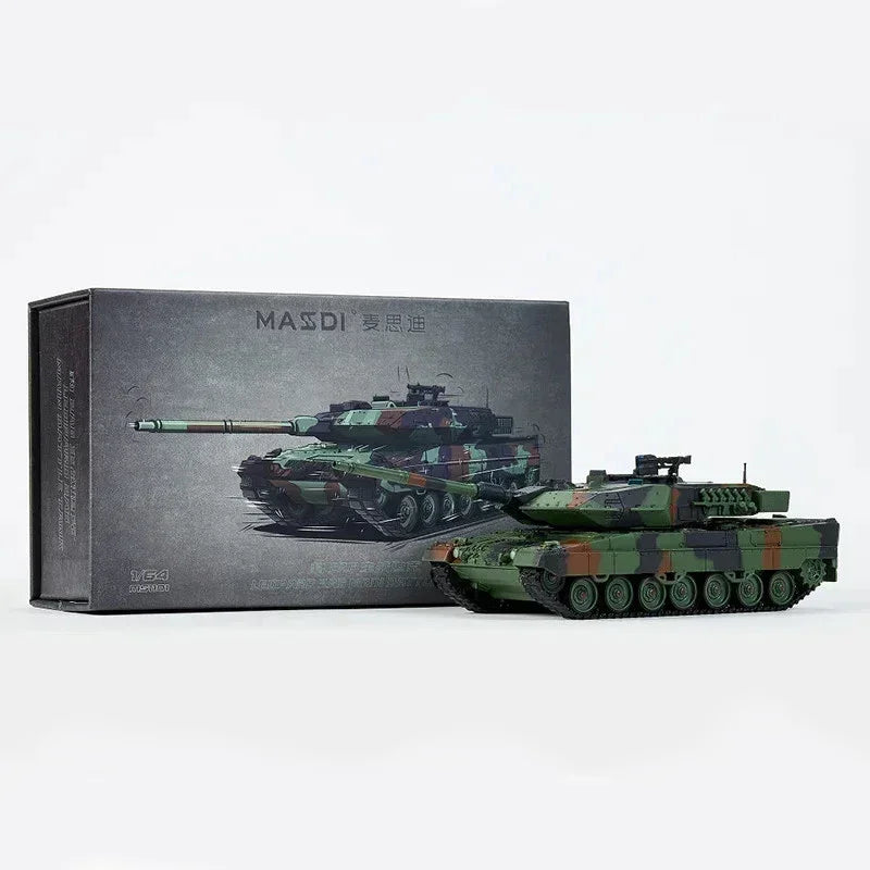 Premium scale diecast model car – Leopard 2A6 Aging Version-Nato Tricolor, 1:64 Scale (Camouflage) Collectible