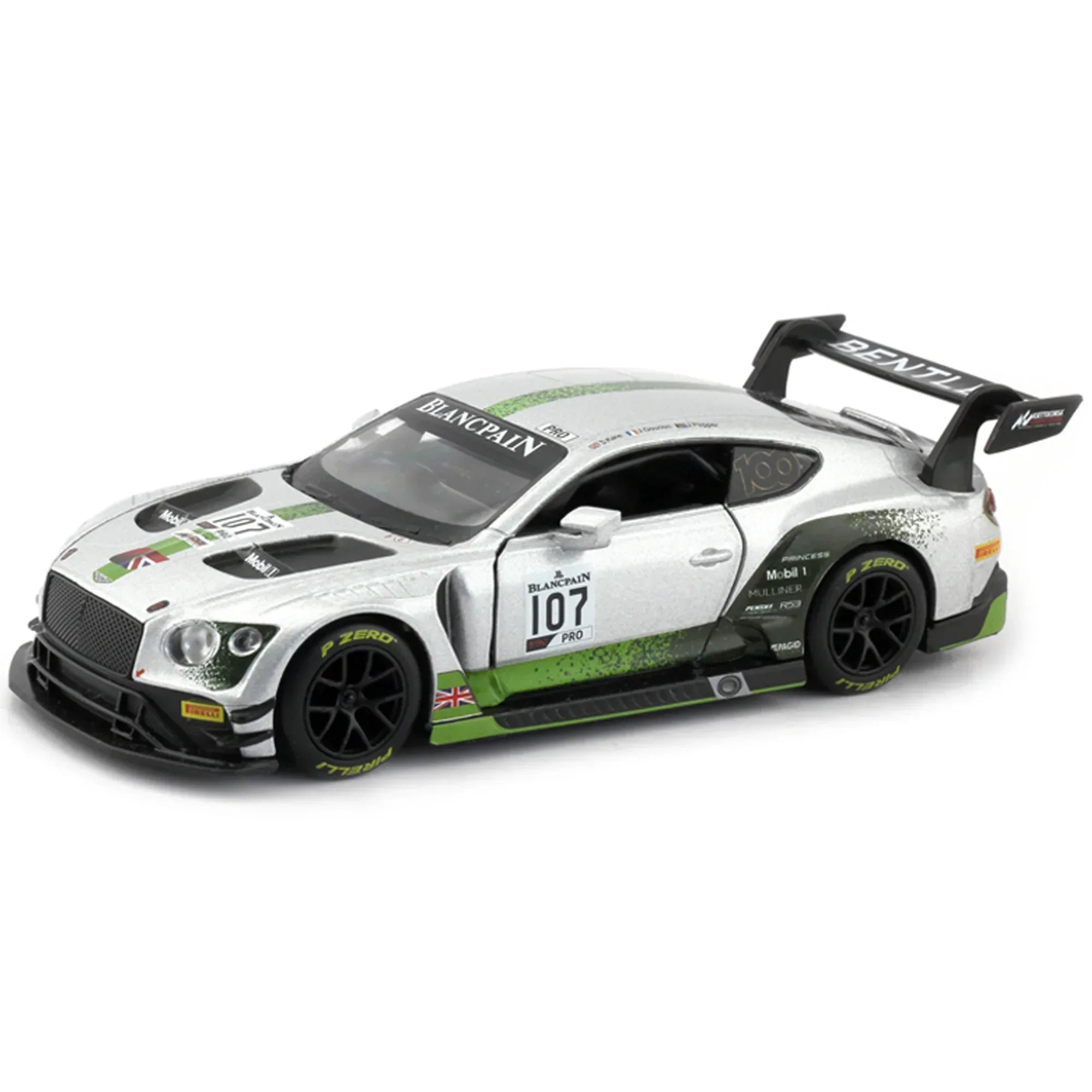 Premium scale diecast model car – Bently Continental GT3, 1:32 Scale (Silver) Collectible