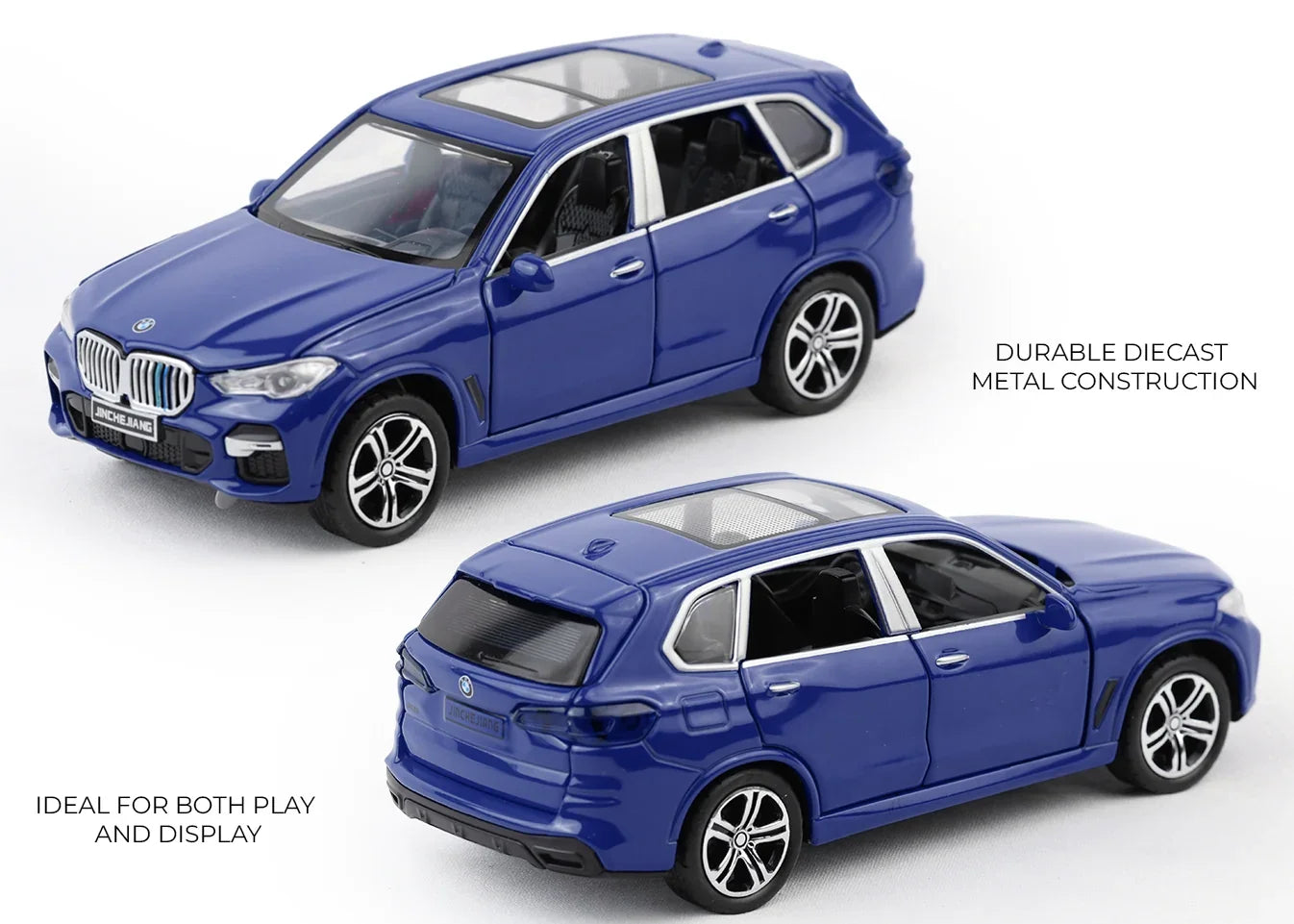 Premium scale diecast model car – BMW X5 - Light, Sound with Openable Doors, 1:32 Scale (Blue) Collectible