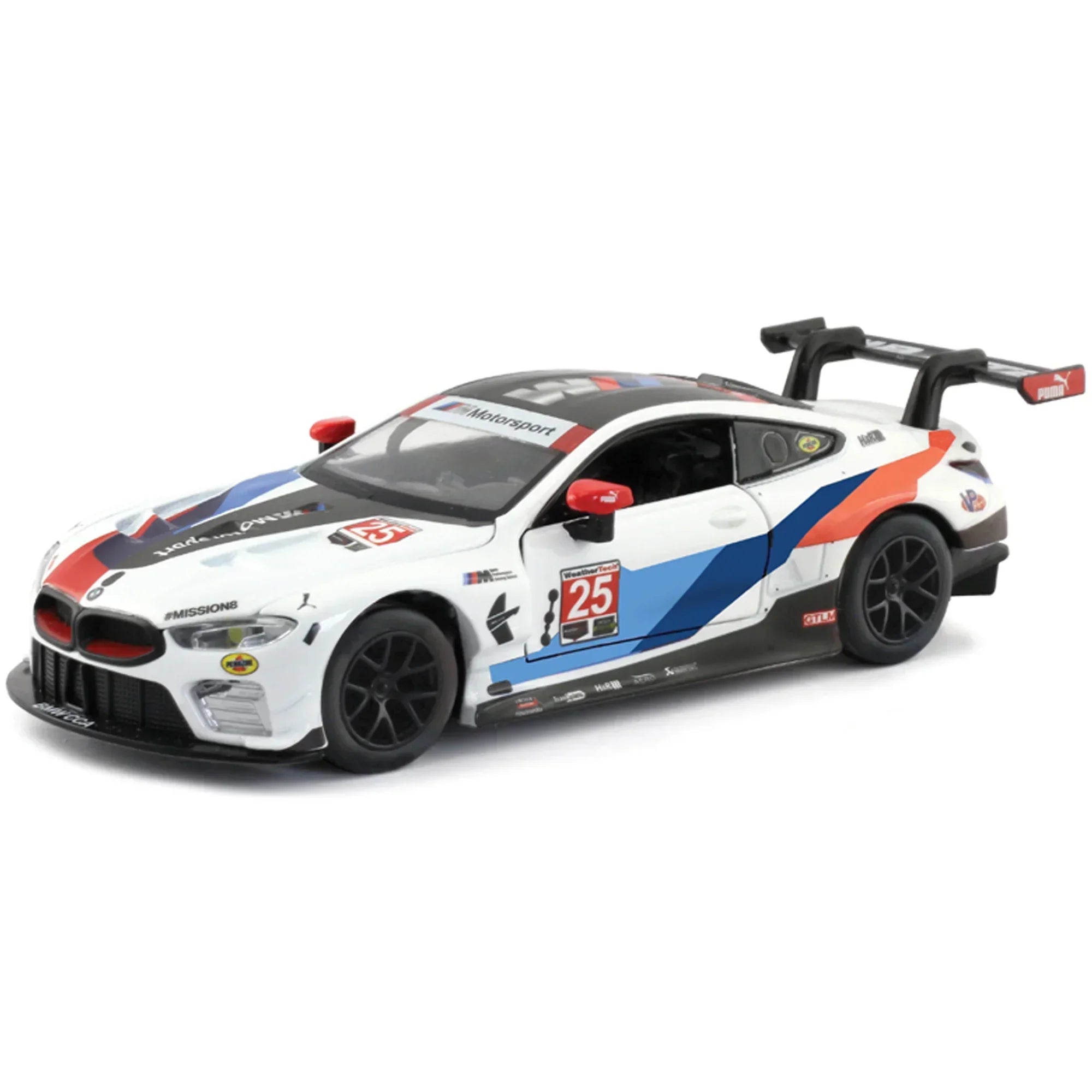 Premium scale diecast model car – BMW M8 GTE 2018, 1:32 Scale (White) Collectible