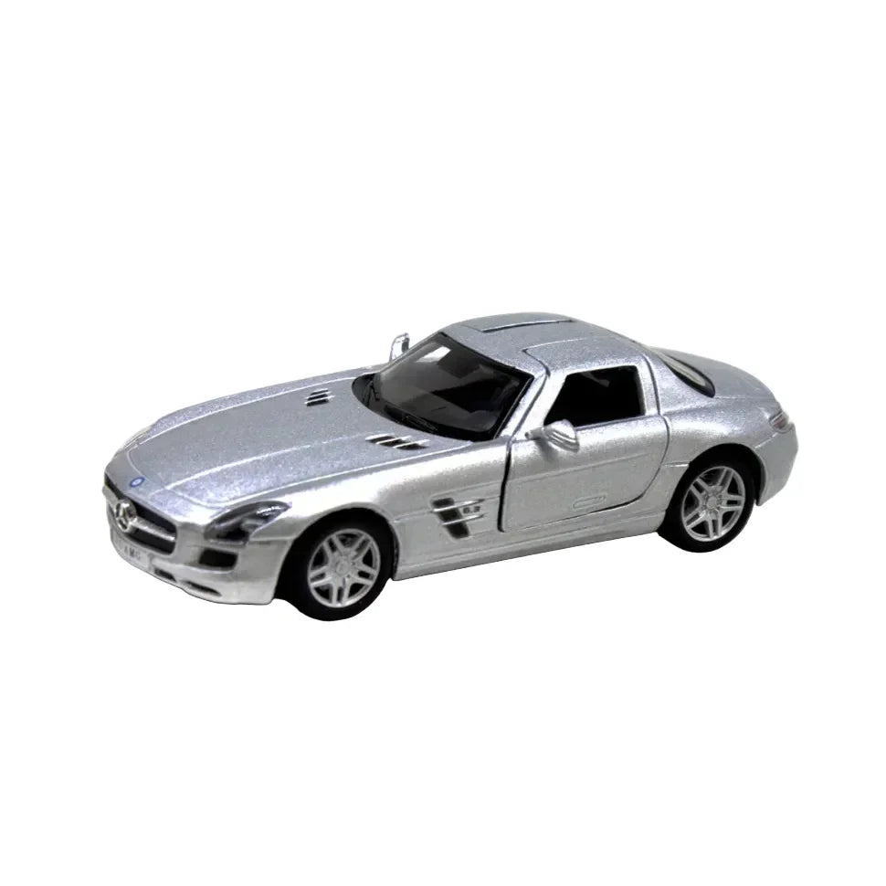 Premium scale diecast model car – Mercedes-Benz SLS AMG, 1:36 Scale (Silver) Collectible