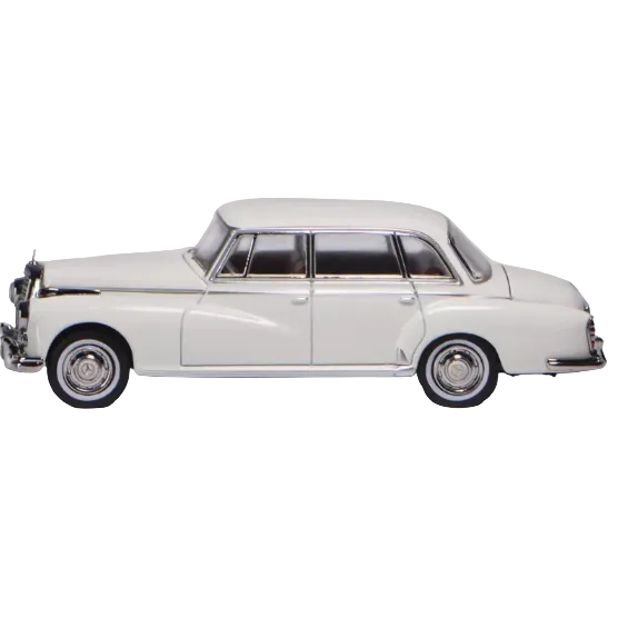 Premium scale diecast model car – Mercedes-Benz 300D 1959, 1:64 Scale (White) Collectible