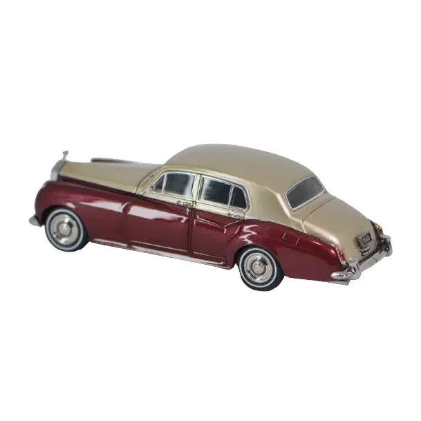 Premium scale diecast model car – Rolls Royce Silver Cloud 1955, 1:64 Scale (Burgundy & Beige) Collectible
