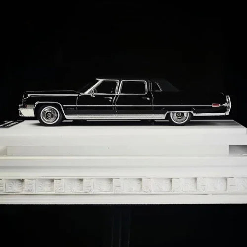Premium scale diecast model car – *HEC 2026* Cadillac Fleetwood 75, 1:64 Scale (Black) Collectible