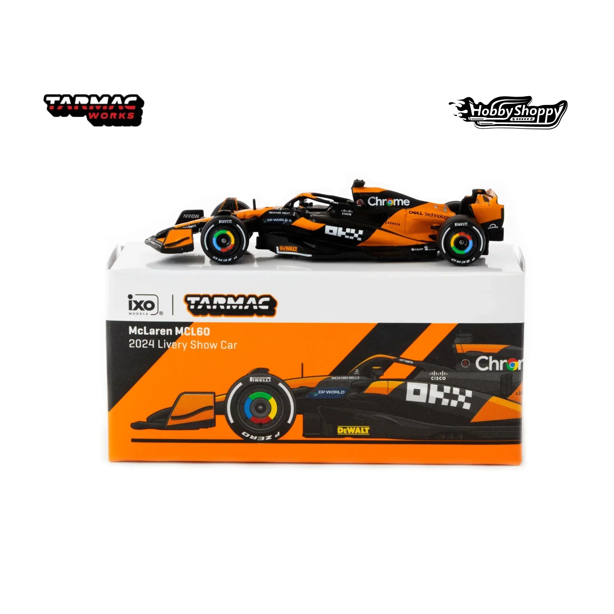 Premium scale diecast model car – McLaren MCL60 2024 Livery - Global64, 1:64 Scale (Orange) Collectible