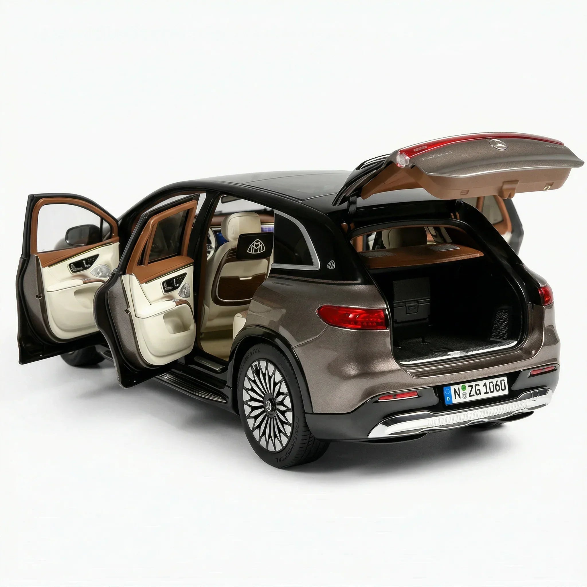 Premium scale diecast model car – Mercedes-Maybach EQS SUV, 1:18 Scale (Brown-onyxblack) Collectible