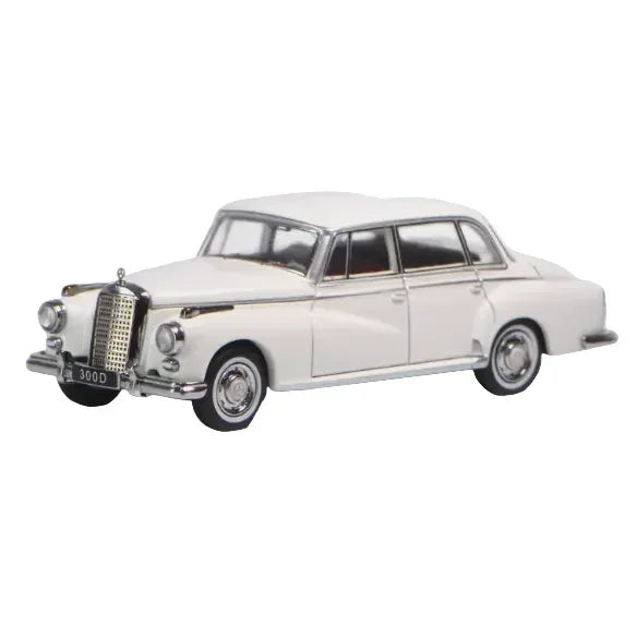 Premium scale diecast model car – Mercedes-Benz 300D 1959, 1:64 Scale (White) Collectible