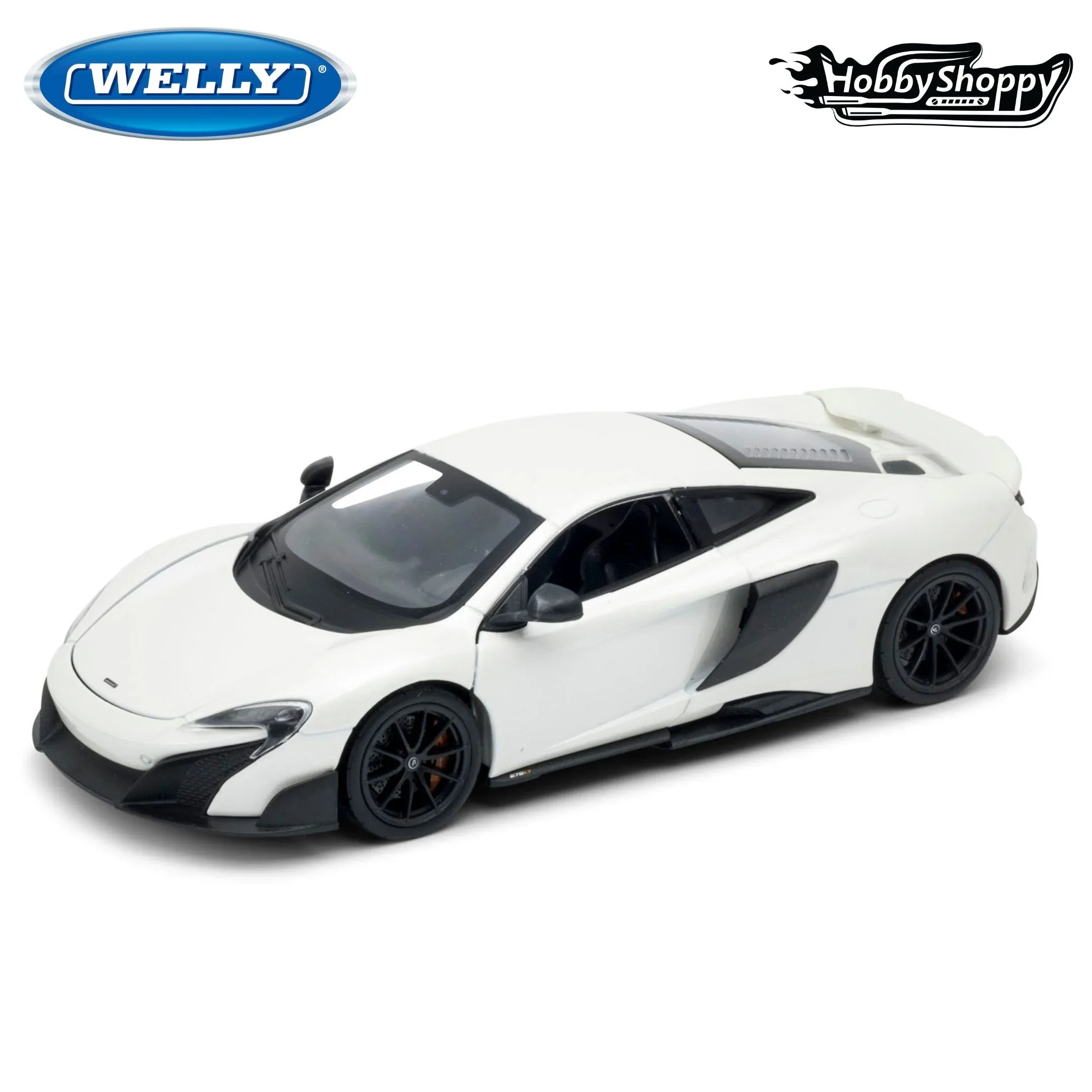 Premium scale diecast model car – McLaren 675LT Coupe, 1:24 Scale (White) Collectible