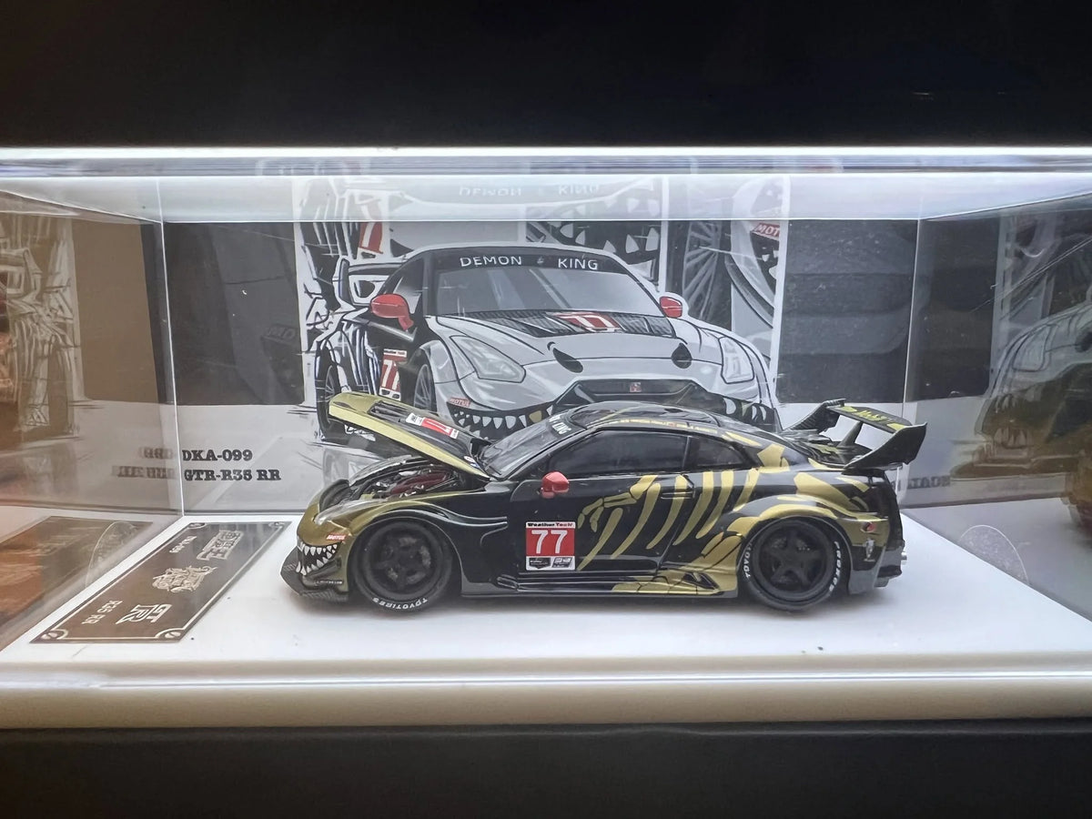 Nissan GT-R R35 LBWK Widebody, Skeleton Dinosaur Livery (DKA-099) Chance of Chase, 1:64 Scale
