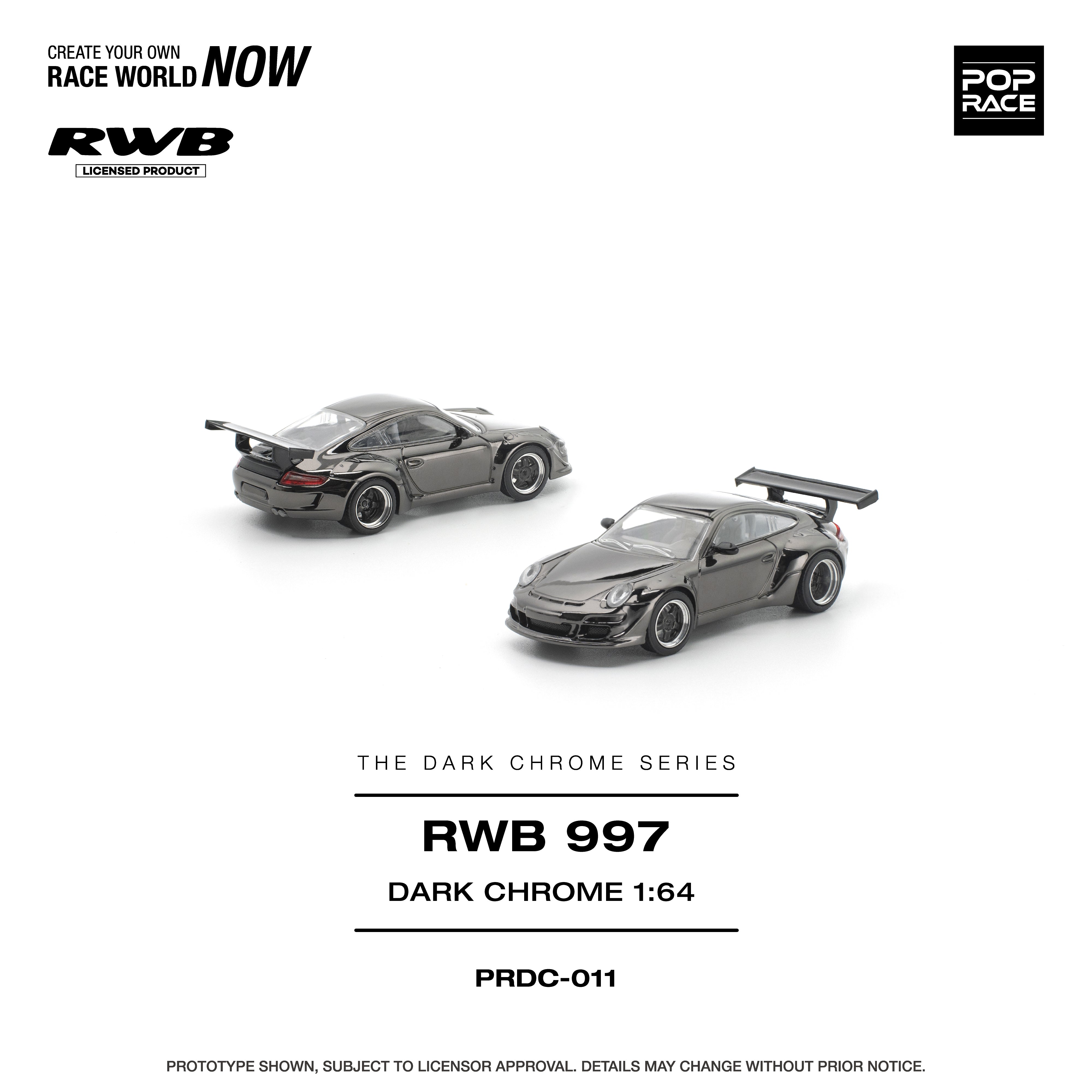 Premium scale diecast model car – *PRE-ORDER* RWB 997, 1:64 Scale (Dark Chrome) Collectible
