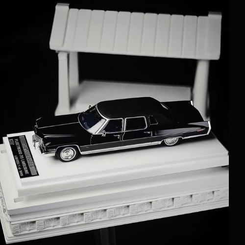 Premium scale diecast model car – *HEC 2026* Cadillac Fleetwood 75, 1:64 Scale (Black) Collectible