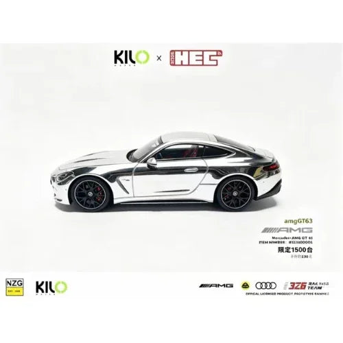 Premium scale diecast model car – *HEC 2026* Mercedes-AMG GT63 SE Performance (Silver Chrome) Collectible