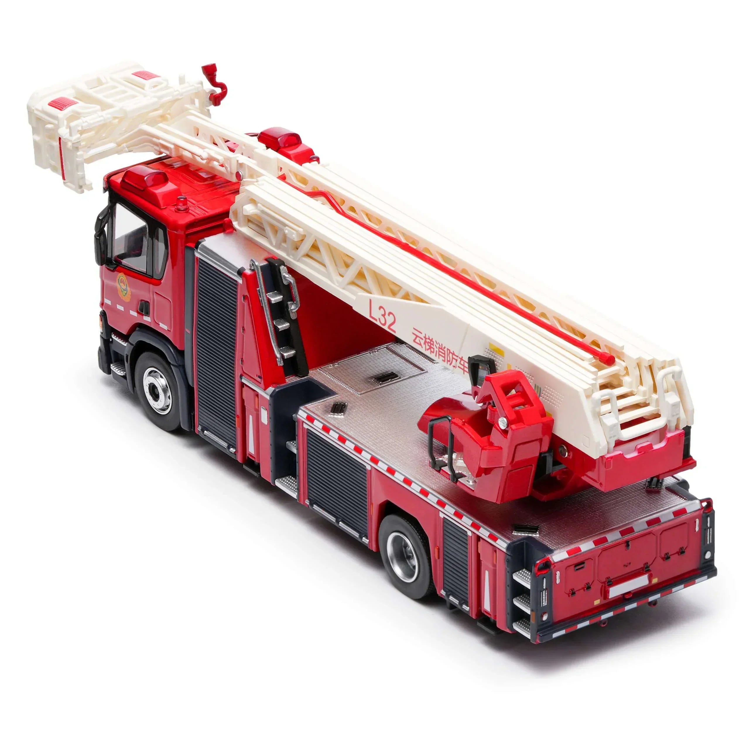 Premium scale diecast model car – Scania Fire Ladder, 1:64 Scale (Red) Collectible
