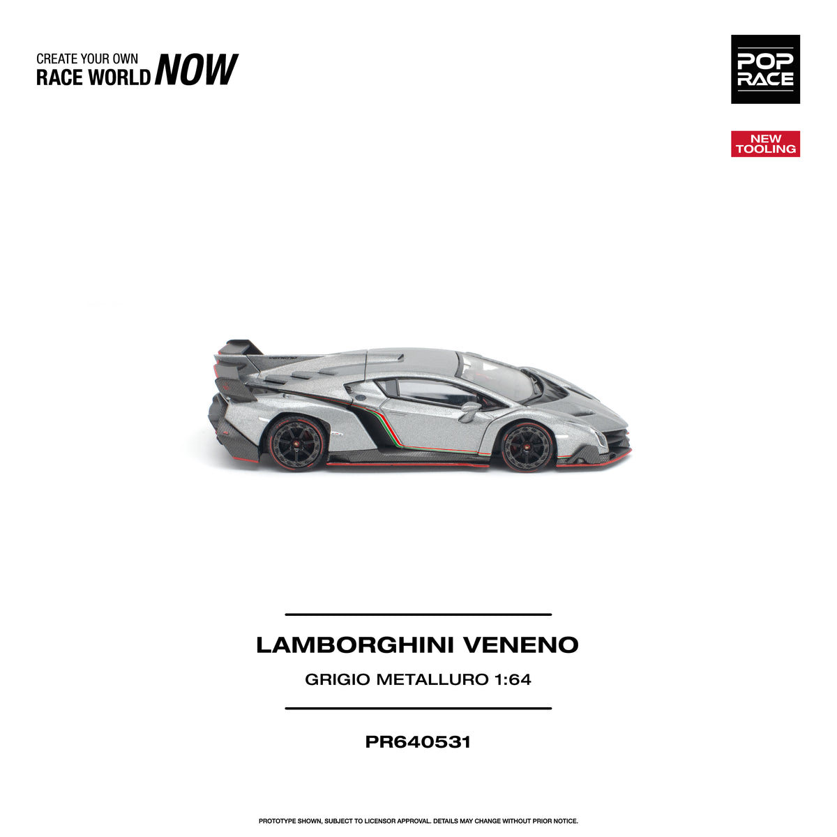*PRE-ORDER* Lamborghini Veneno Grigio Metalluro, 1:64 Scale
